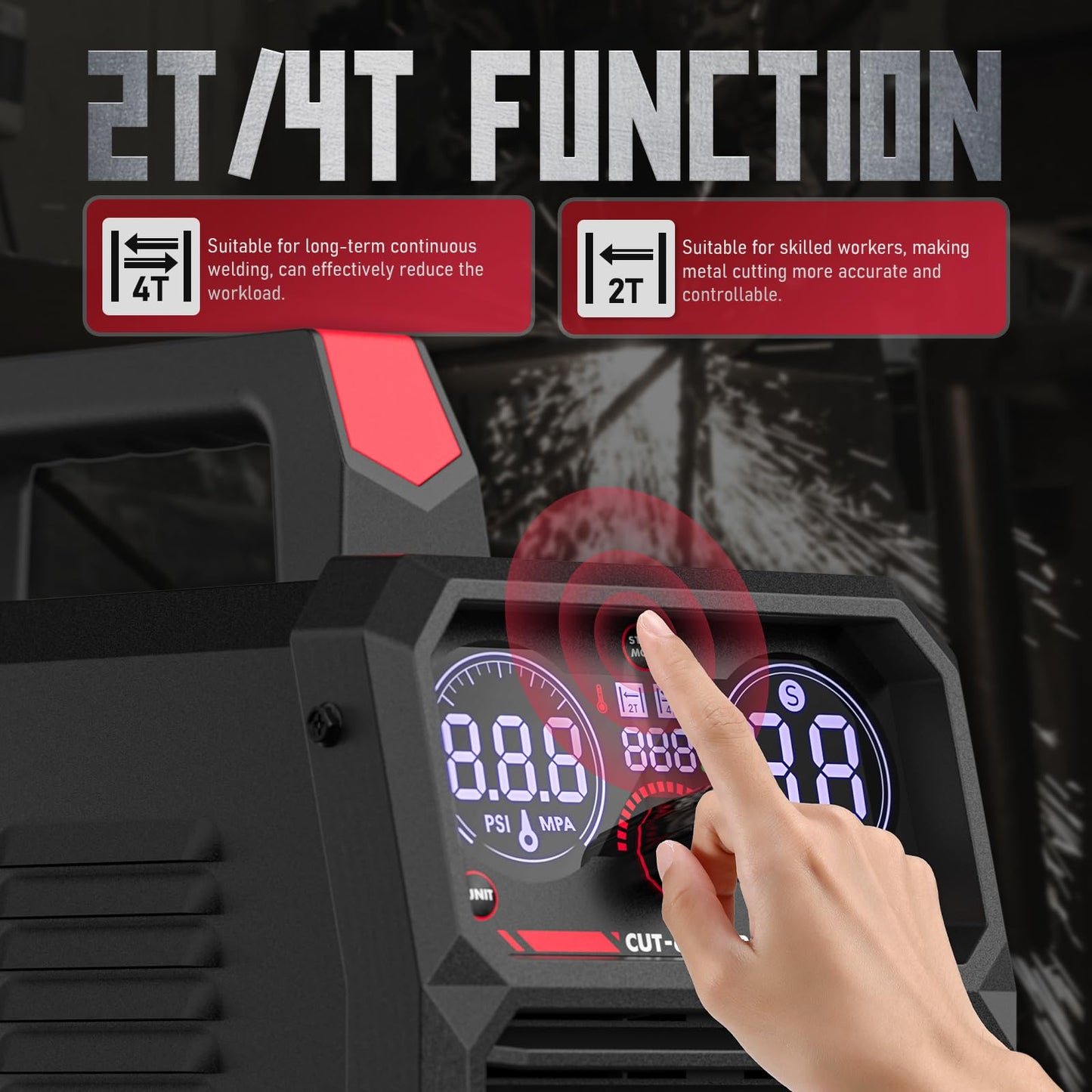 YESWELDER 55 Amp Plasma Cutter Non-High Frequency, Large LED Digital Display Non-Touch Pilot Arc, Digital DC Inverter 110/220V Dual Voltage Plasma Cutting Machine CUT-55DS PRO NEW