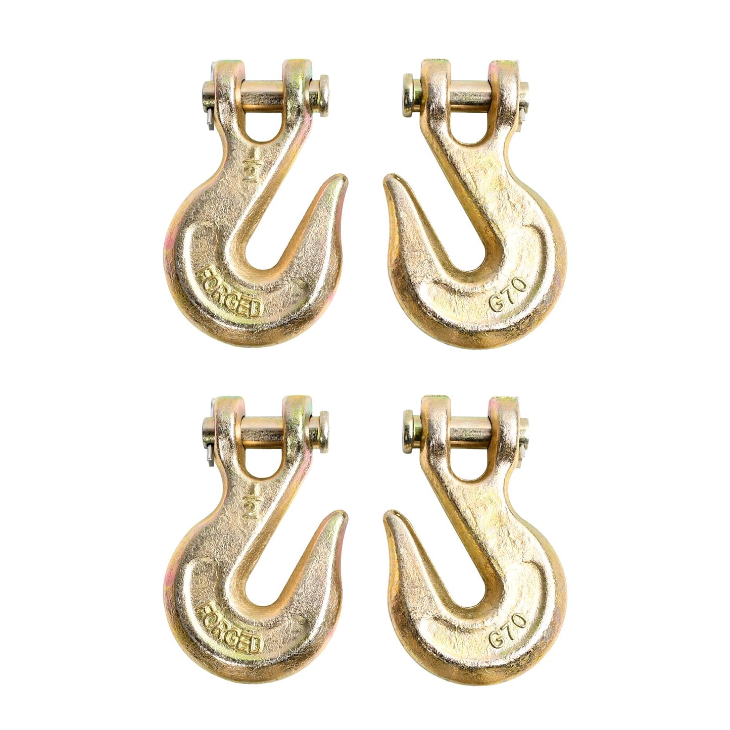 TBAPFS 4Pcs 1/2 Inch Clevis Grab Hooks Grade 70 Chain Hook 12000 Lbs Working Load Limit for Trailer Truck Transport