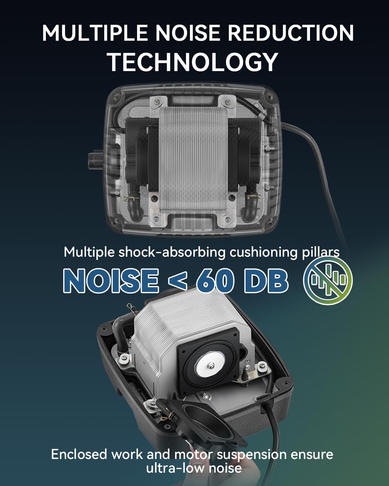 Moonshan MS-80 Septic Linear Air Pump Pond Aerator Electromagnetic Air Pump for Home Waste Water Treatment, Koi Pond, Fish