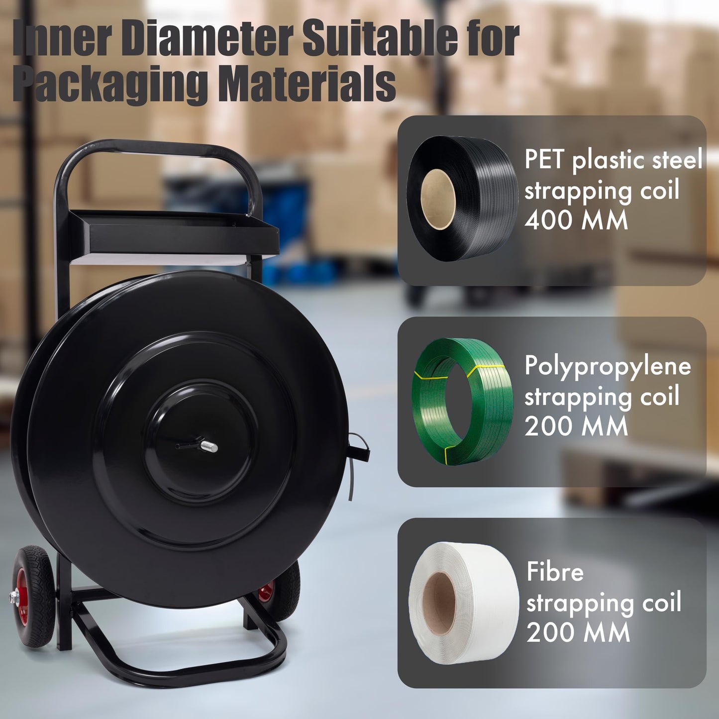 Gresdent Strapping Deluxe Steel/Plastic Heavy Duty Strapping Dispenser for Poly and Steel Strapping