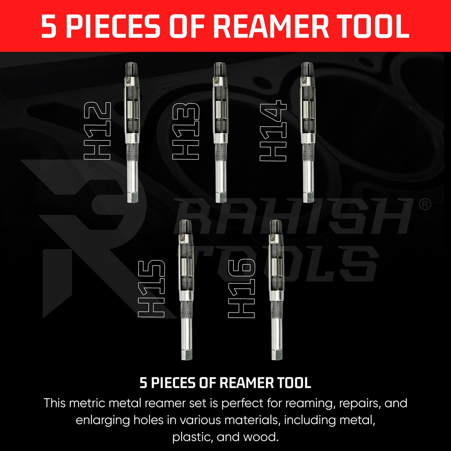 Rahish Tools Adjustable Hand Reamer Tool H12 To H16 Sizes - 1-1/16" to 2-7/32" Reaming Tool for Precise Hole Finishing with Carbon Steel Blades - Hand Tools Reamers for Metal & Wood - 26.98mm-56.35 mm