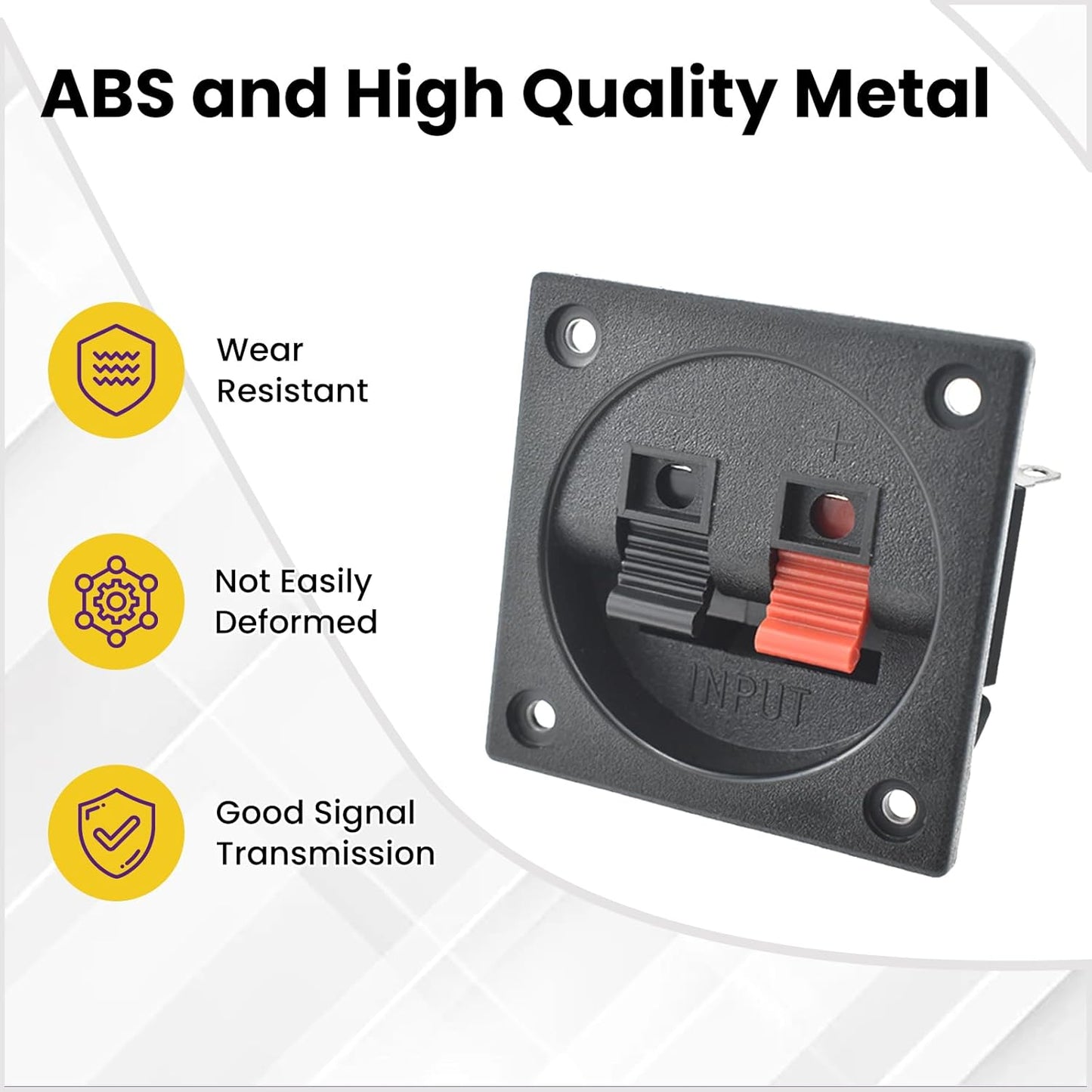 SATUY 4 2.2 2-Way Pcs Speaker Box Terminal Cup, Square Spring Subwoofer Box, Binding Post Cup Connector with Sponge