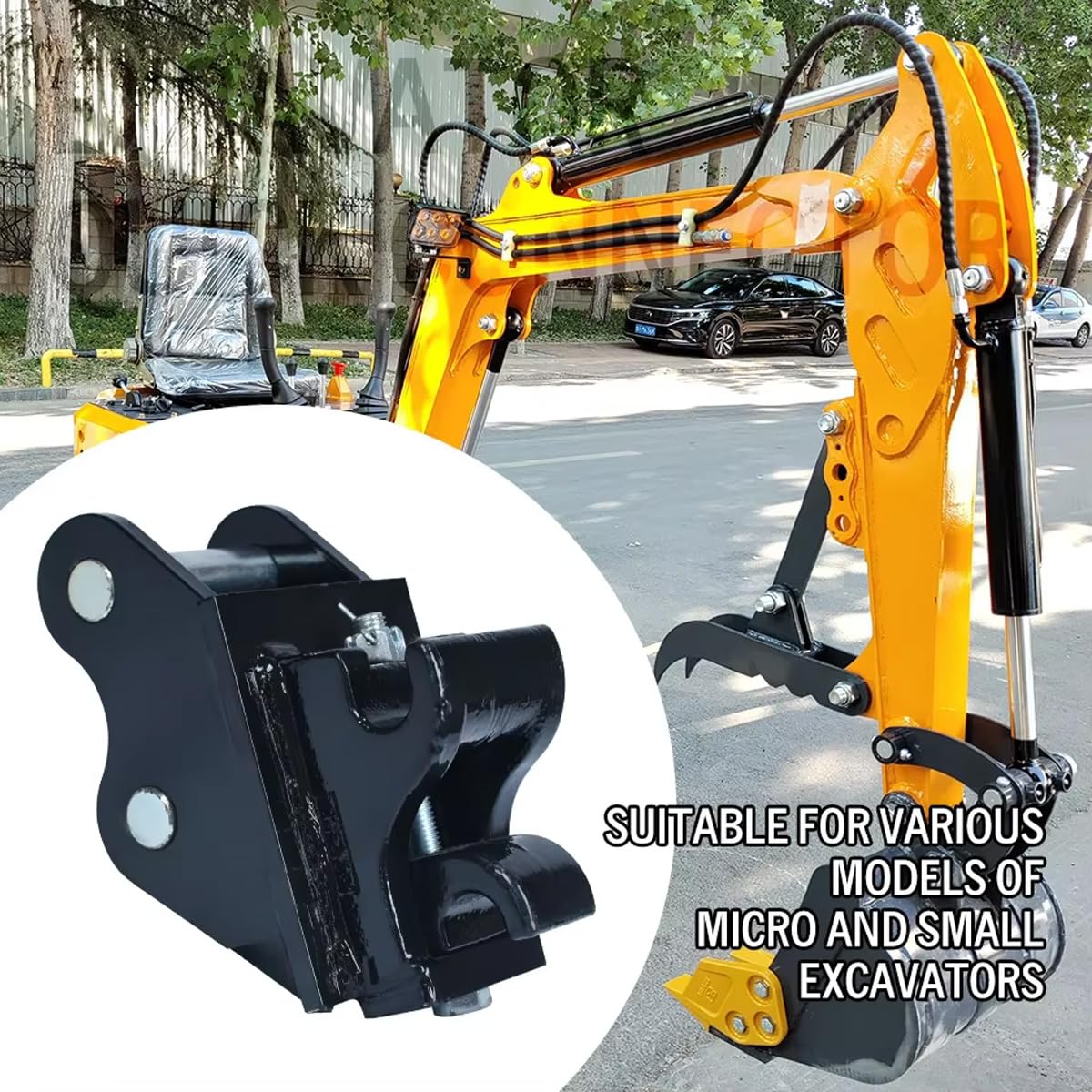 INTBUYING Mini Excavator Attachment Quick Change Quick-Hook Coupler for mini-excavators Span: 3.54in Bore: 0.98in,Center Wheelbase: 3.54in