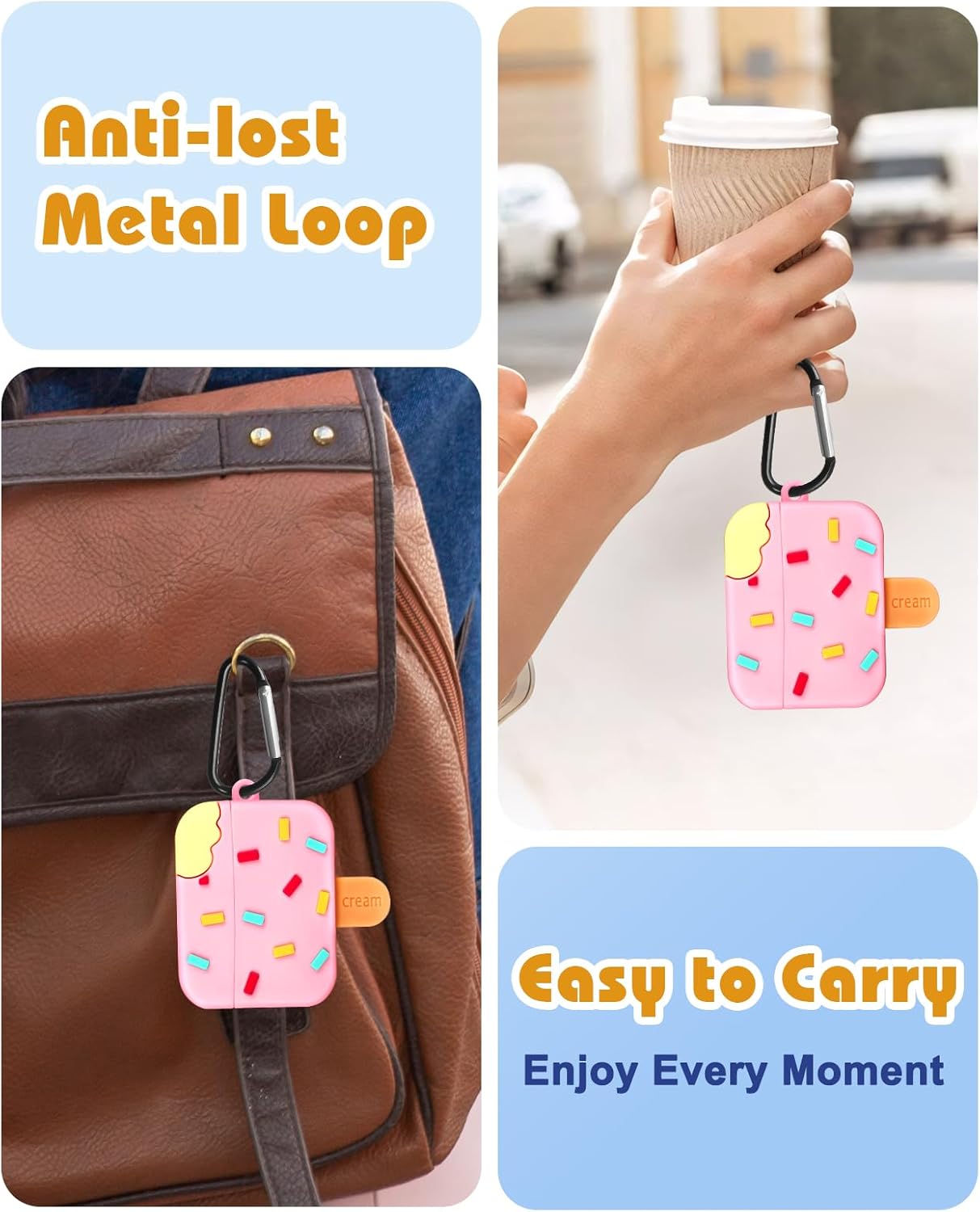 Joyleop 3 3D 3rd 2025 for Airpods Pro Case - Cute Funny for Women Girl Kids Girly Kawaii Ice Cream Cartoon Design Soft