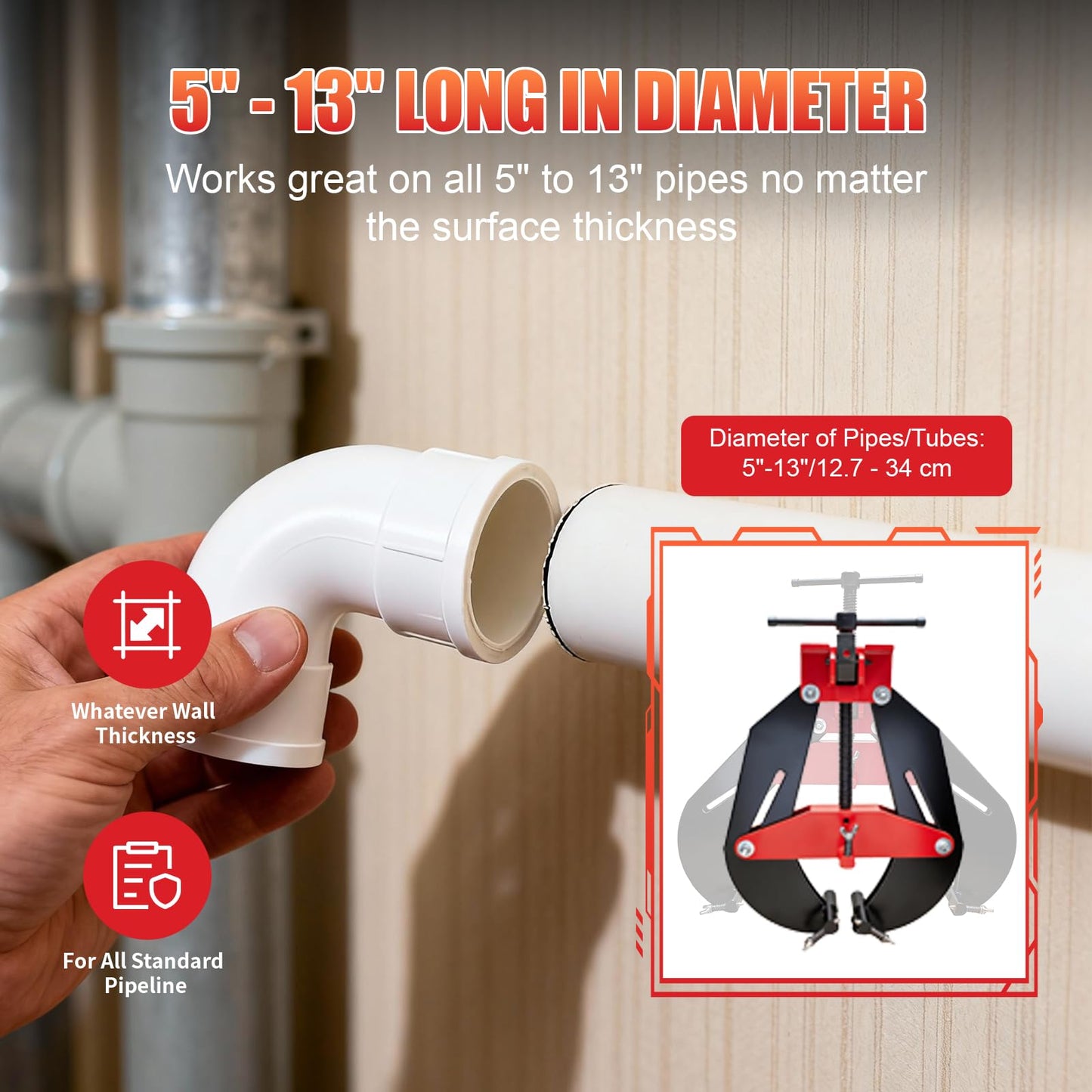 Alwalkee 4" to 11" Heavy Duty Pipe Alignment Clamp, Professional Welding Clamp with Quick Release