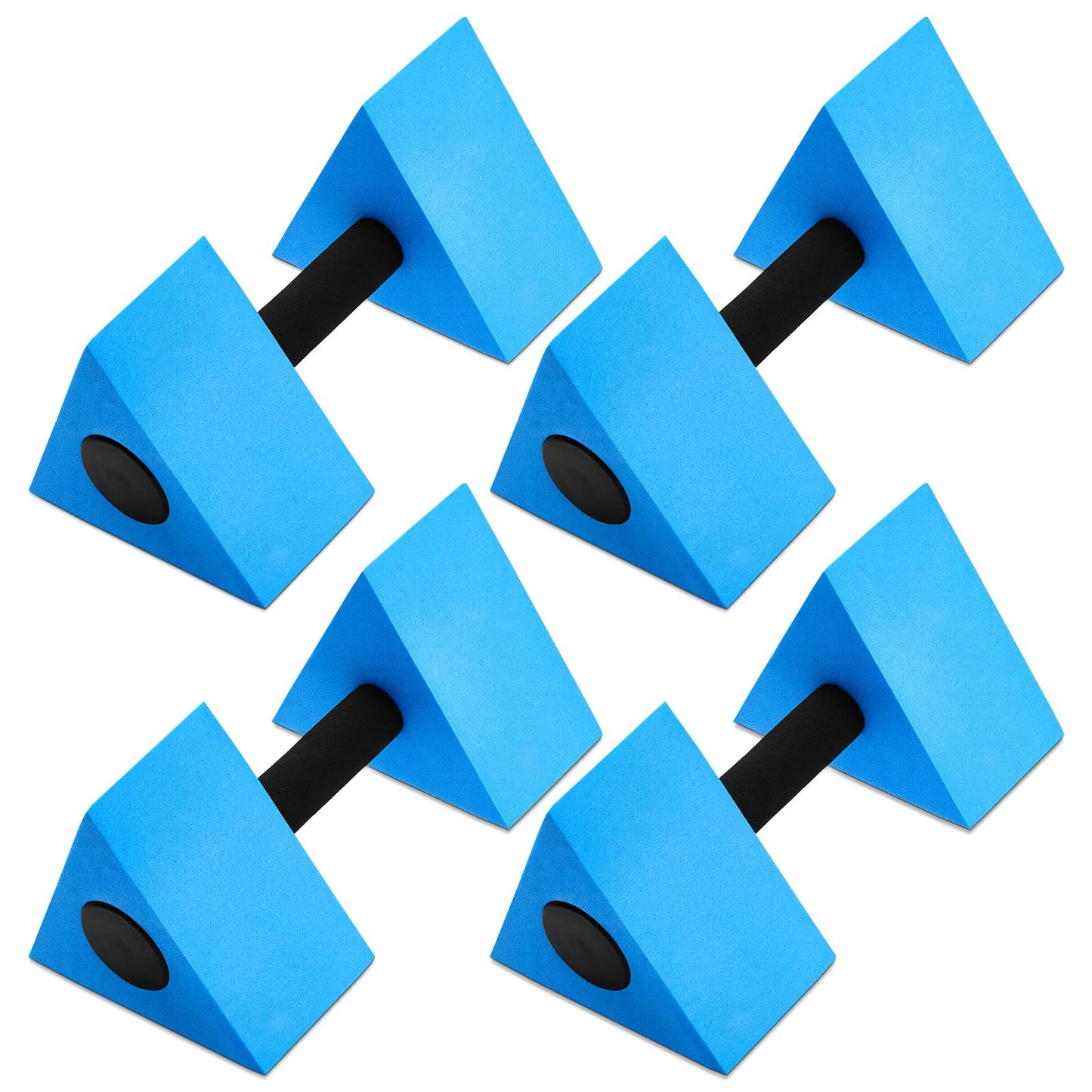 4 Pcs Triangular Aquatic Exercise Dumbbells Floating Water Weights for Pool Exercise Set EVA Foam Water Weights Resistant Water Aerobics Equipment Fitness Barbells Hand Bar for Pool Exercise Blue
