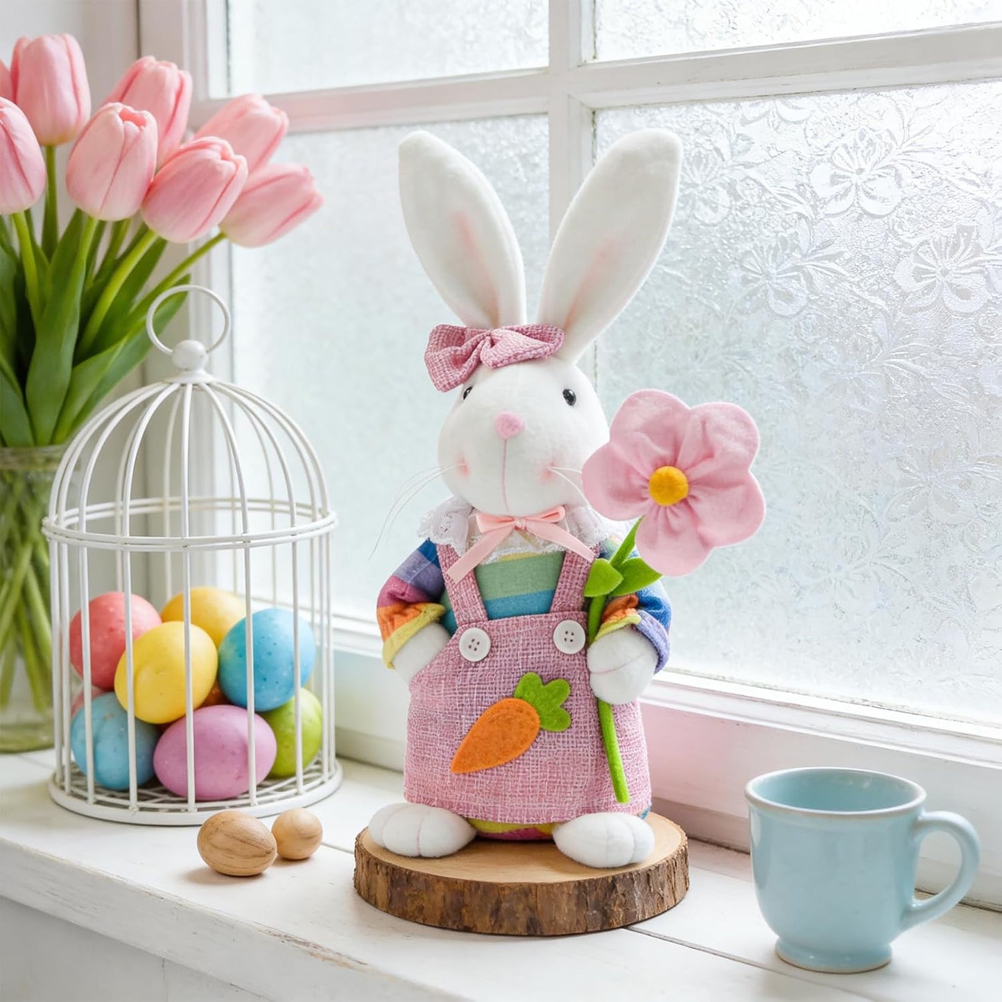 Skiennix Easter Bunny Decorations - Handcrafted Rabbit Ornaments for Home & Party Displays | 2PCS Set