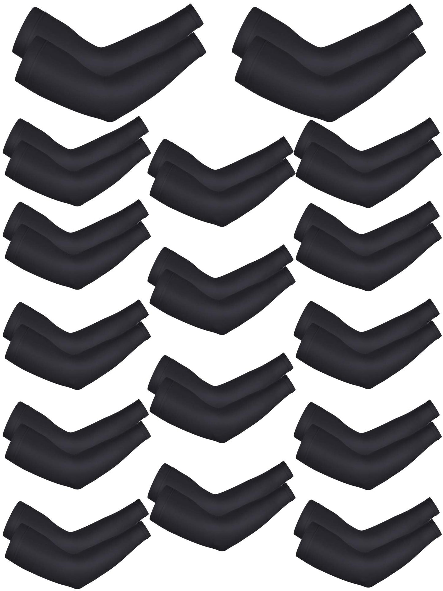Bememo 16 Pairs UV Sun Protection Arm Sleeves for Men Women Cooling Arm Sleeves for Sports Workouts Tattoo Covers(Black)