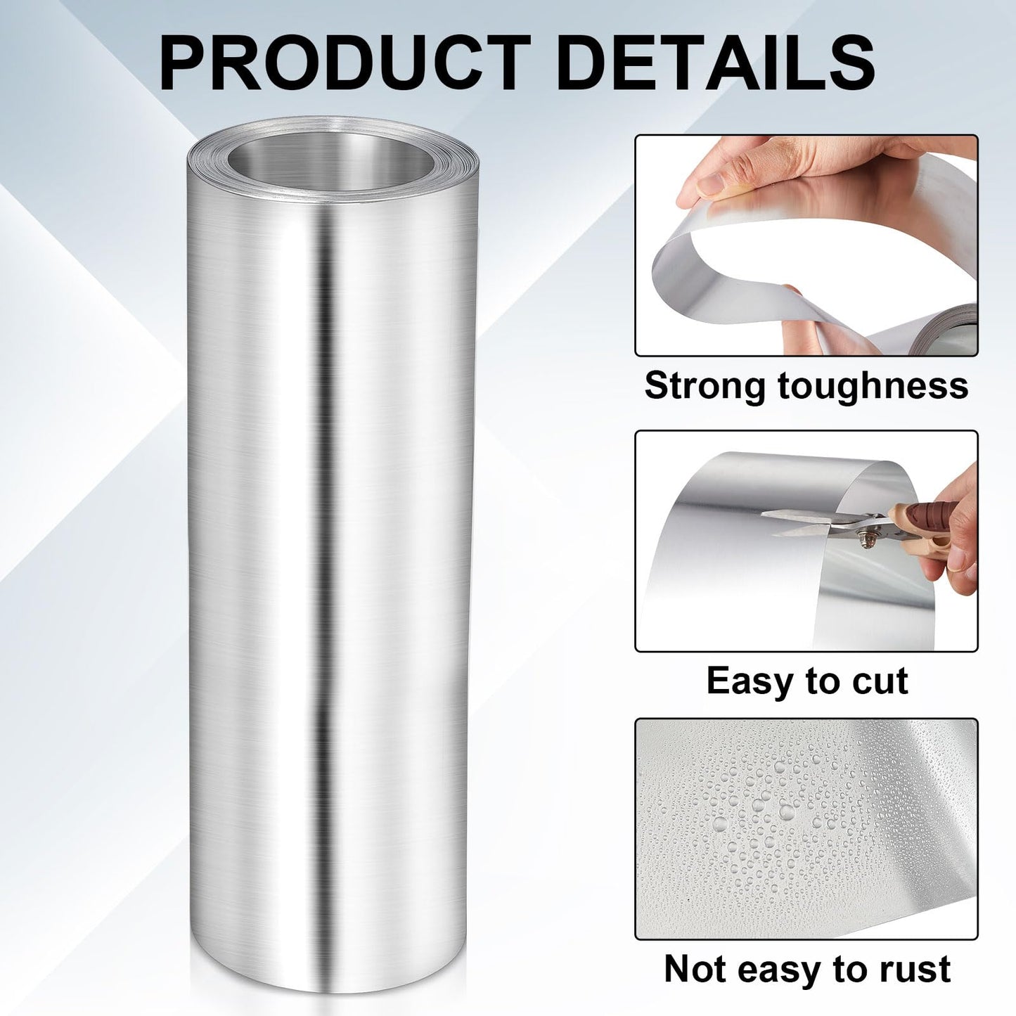 Ripeng 50 Feet 24'' x 50' x 0.0078'' Aluminum Flashing Roll Roof Flashing for Roof and Garden Preventing Roofing Stains Strip for Moss and Mildew Prevention (1 Roll)