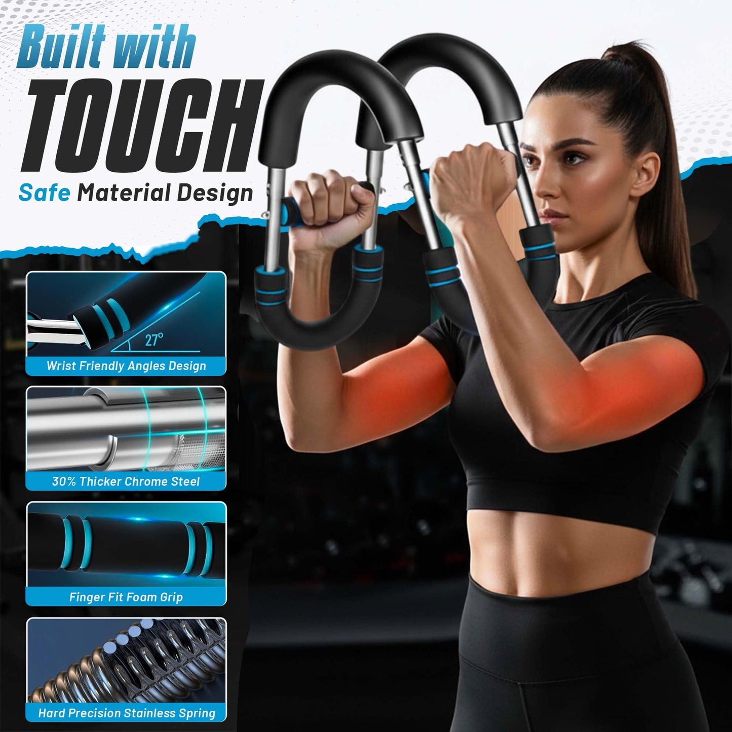 Twister Arm Trainer, 40-120 lbs Adjustable Resistance, Chest and Arm Trainer for Men, Chest Workout, Power Twister Bar, Muscular Strength Enhancer, Detachable Upper Body Exerciser by Uwaomah