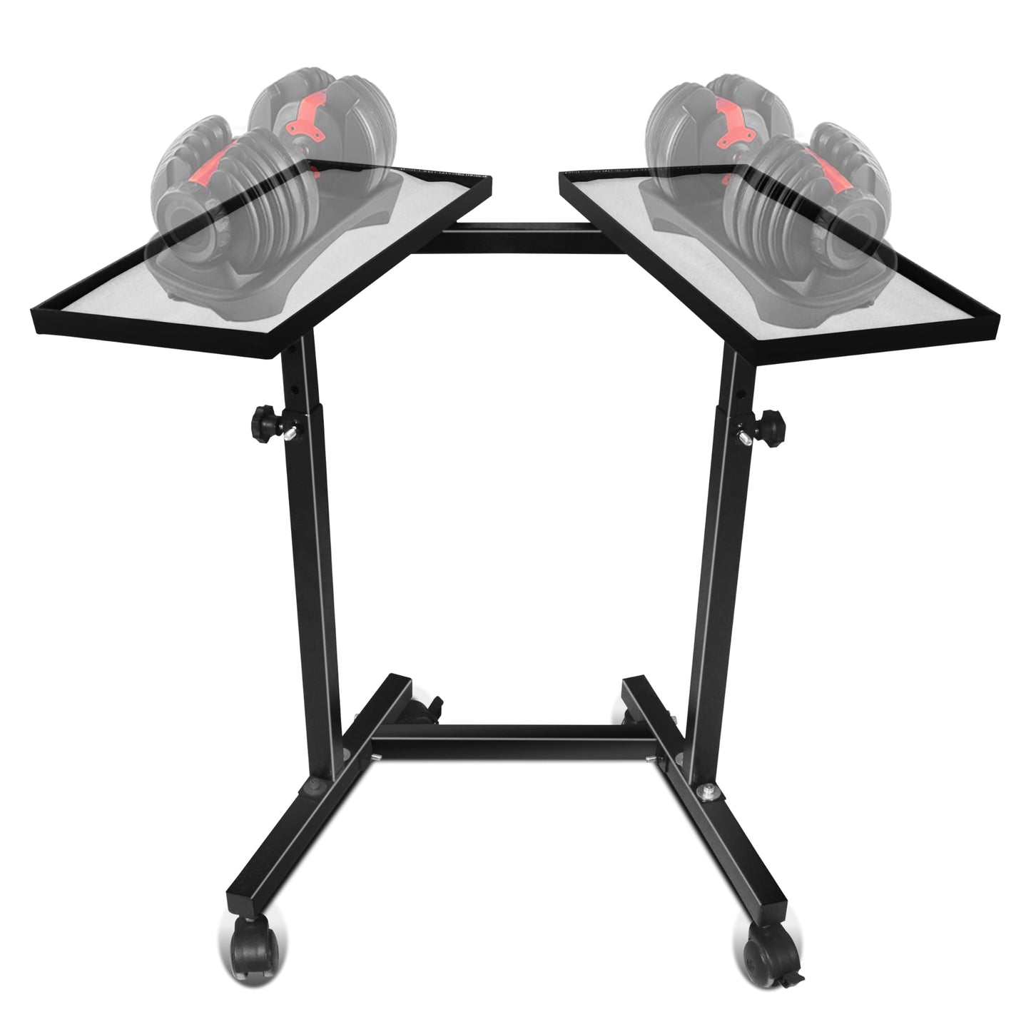 Adjustable Dumbbell Weight Rack Stand With Wheels – Heavy Duty Weight Rack For Dumb Bells For Adjustable Dumbbell Set – 4 Height Level, Home Gym Stand For Training