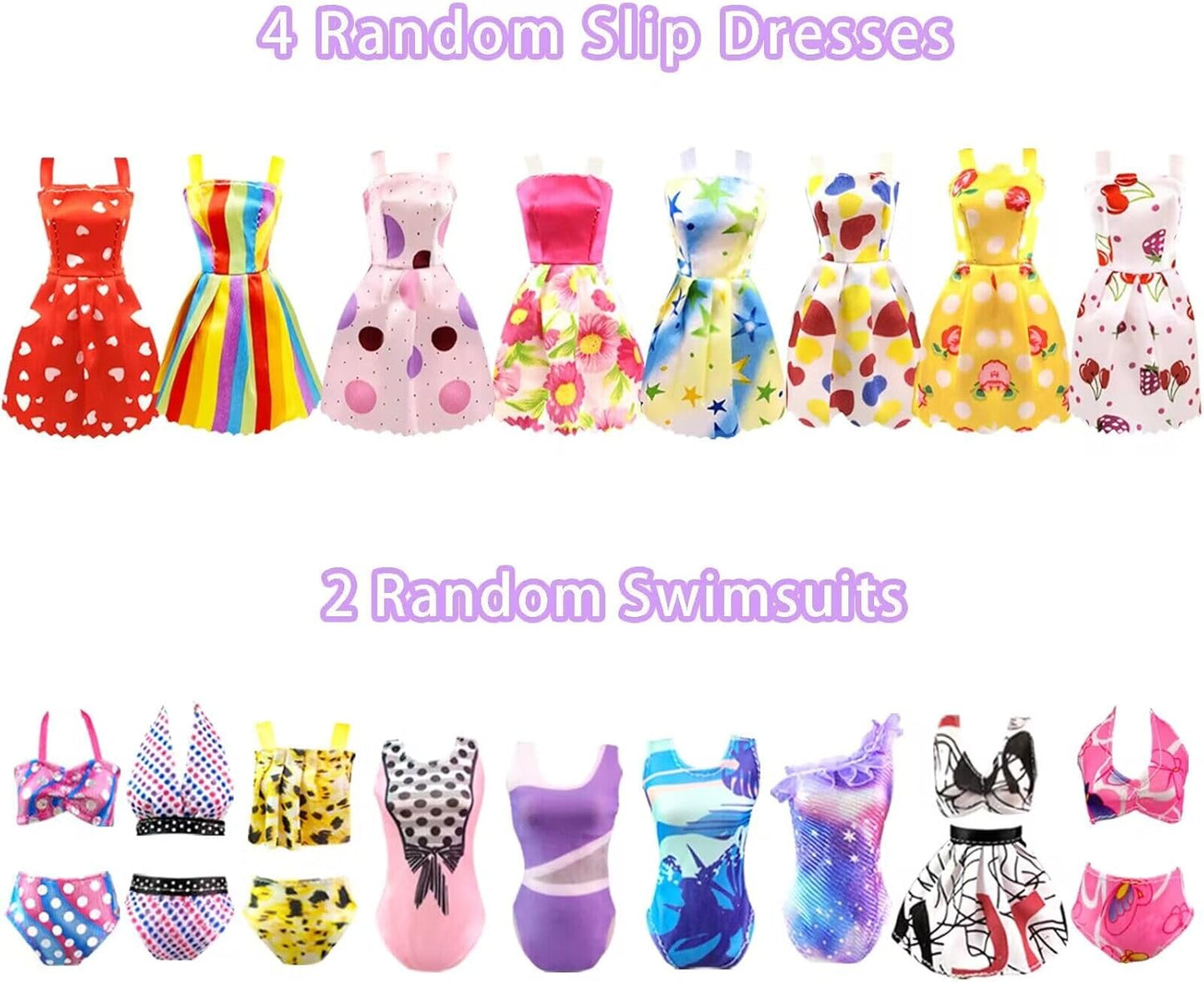 Skiennix Doll Clothes Set - 11.5 Inch Doll Dress Up with Wedding Gown, Fashion Dresses & Accessories