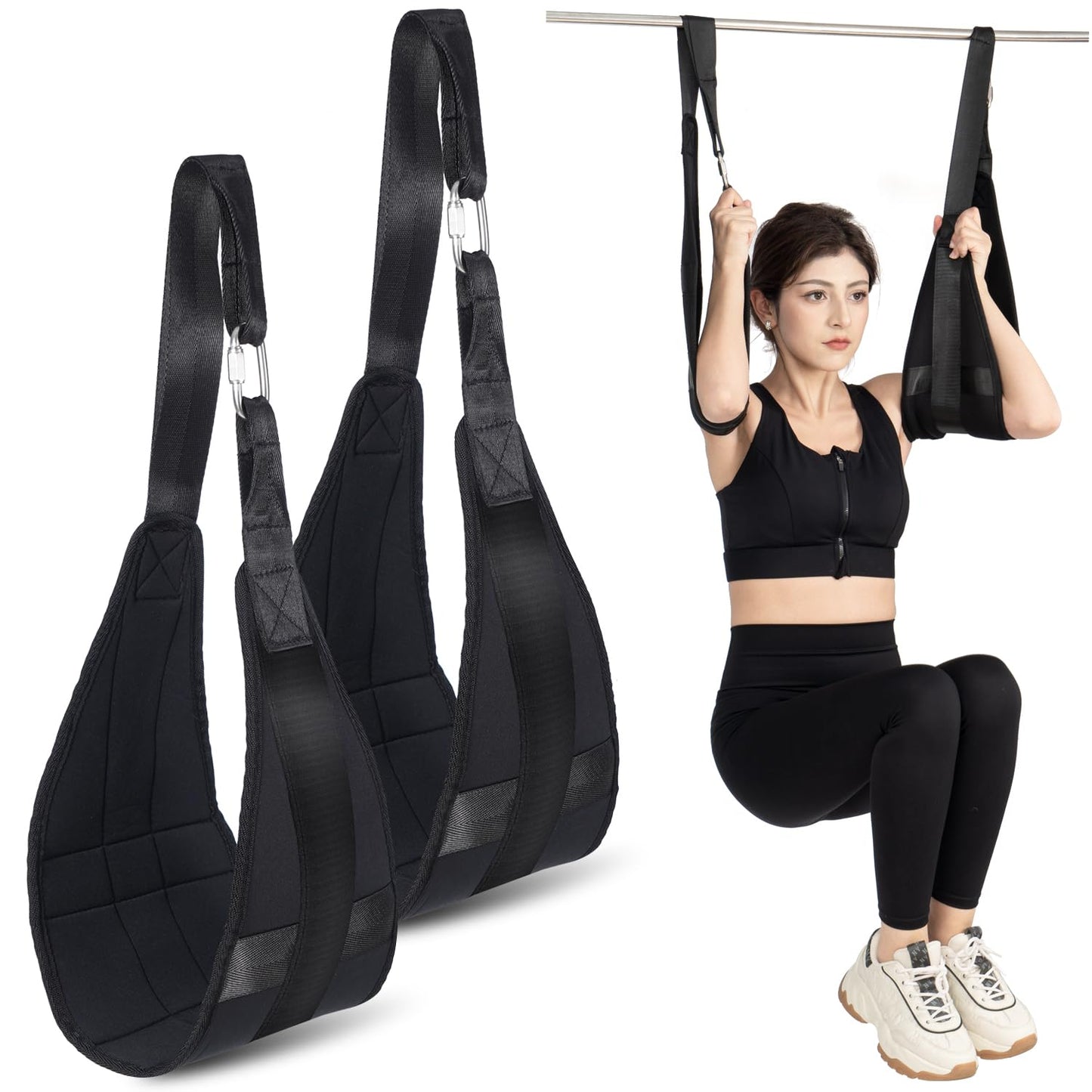 Hanging Ab Straps for Pull Up Bar, Fitness Abdominal Slings Straps for Core Strength Training, Pull Up Straps for Abdominal Leg Raise Exercise Fitness Workout Strength Training