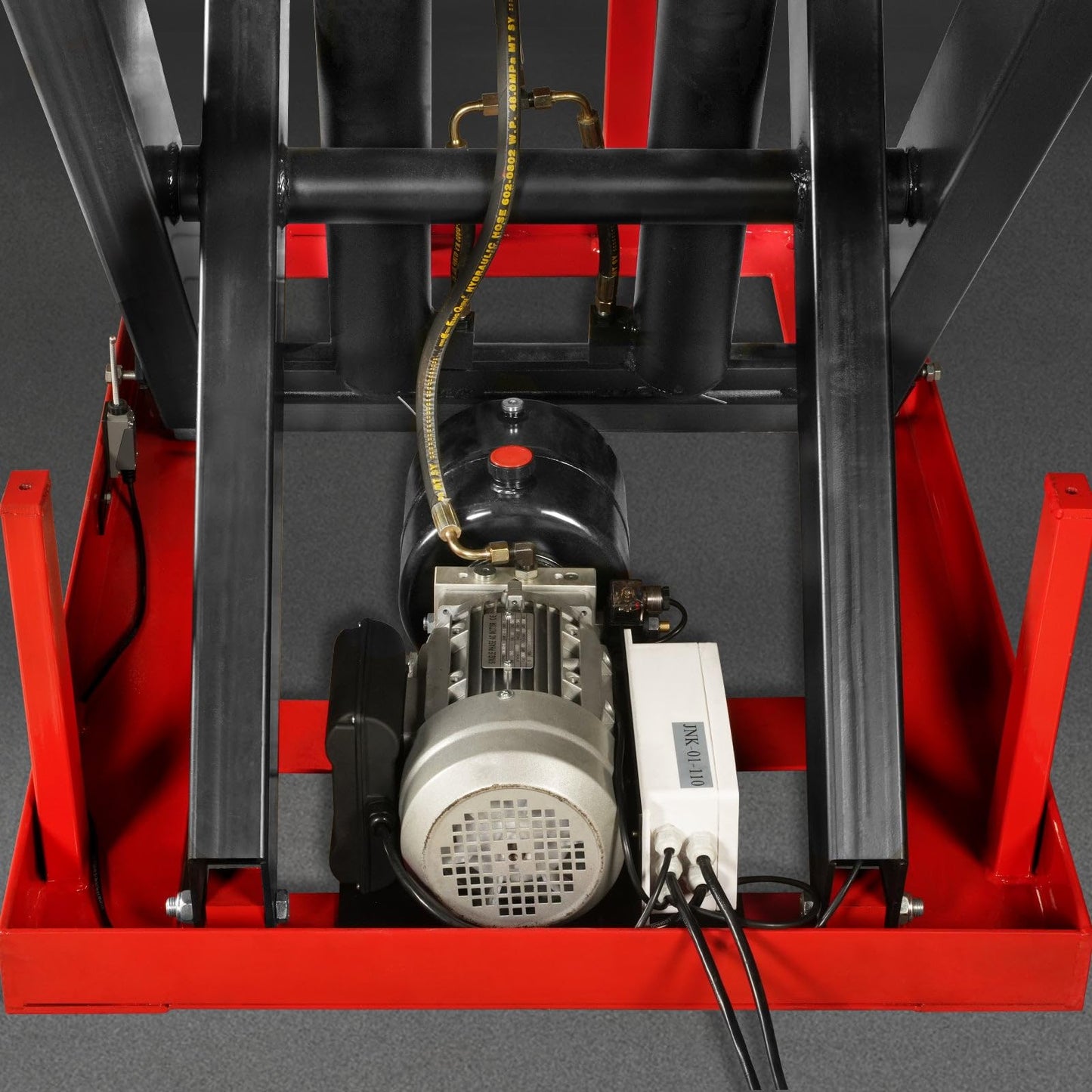 Mechmaxx 4400 lb Capacity Stationary Electric Hydraulic Double Scissor Lift Table – 63" x 39.4" Platform, 70.1" Lift Height, UL Certified Motor,Model ELTD44L