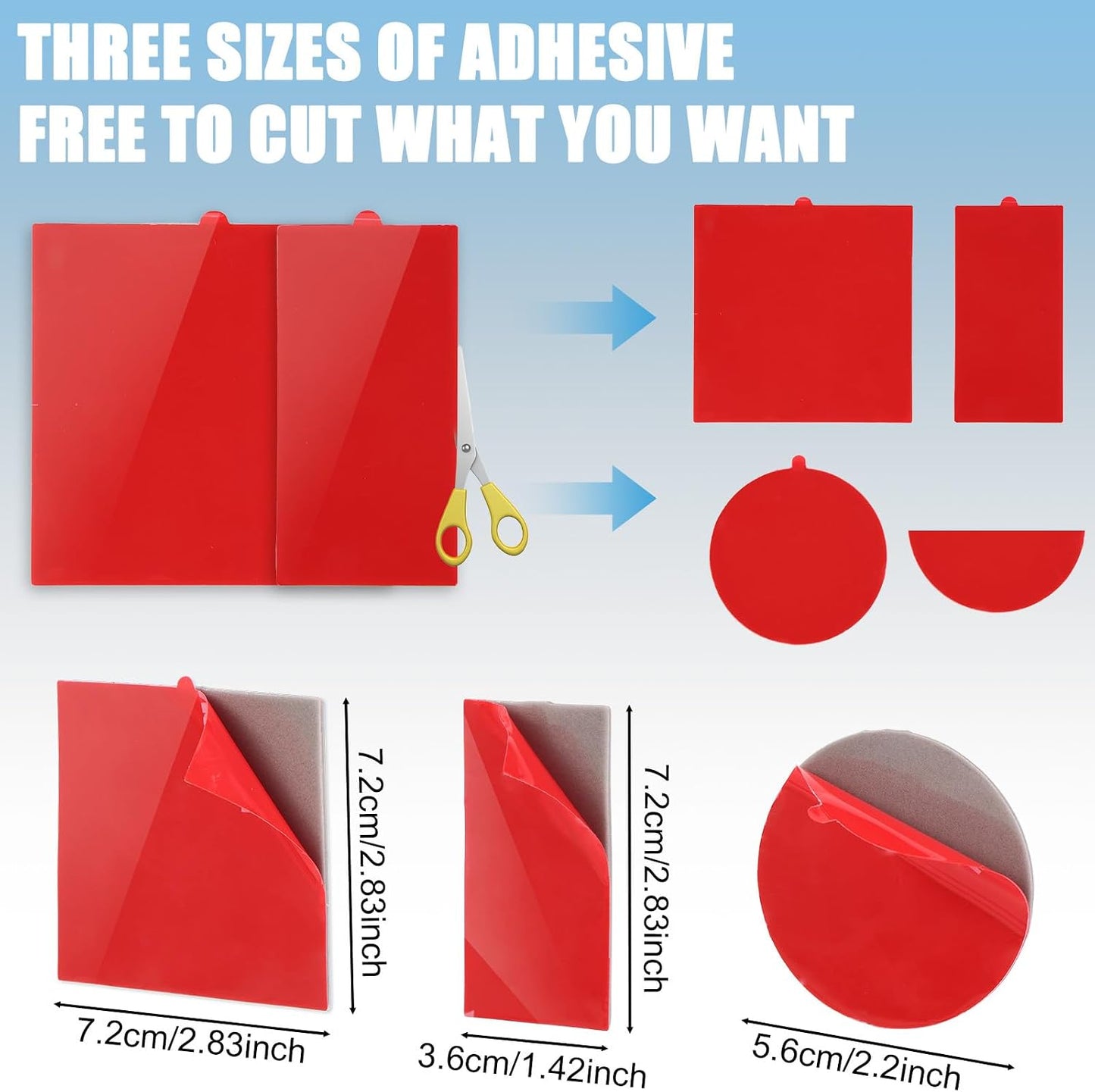 BOXOB 6pcs 3 Heavy Duty Dash Cam Adhesive Pads, Shapes Double-Sided Sticky Pads for Car Dashboard & Windshield High