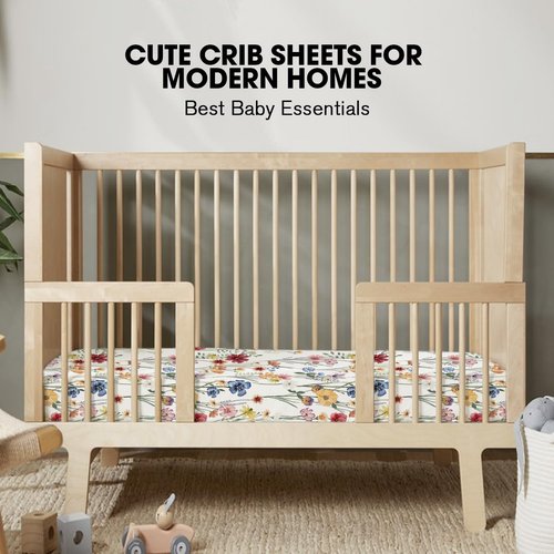 Little Grape Land Crib Sheets - Super Soft 2-Pack Fitted Sheets for Standard Cribs & Toddler Mattresses | Spring Flower & Beige