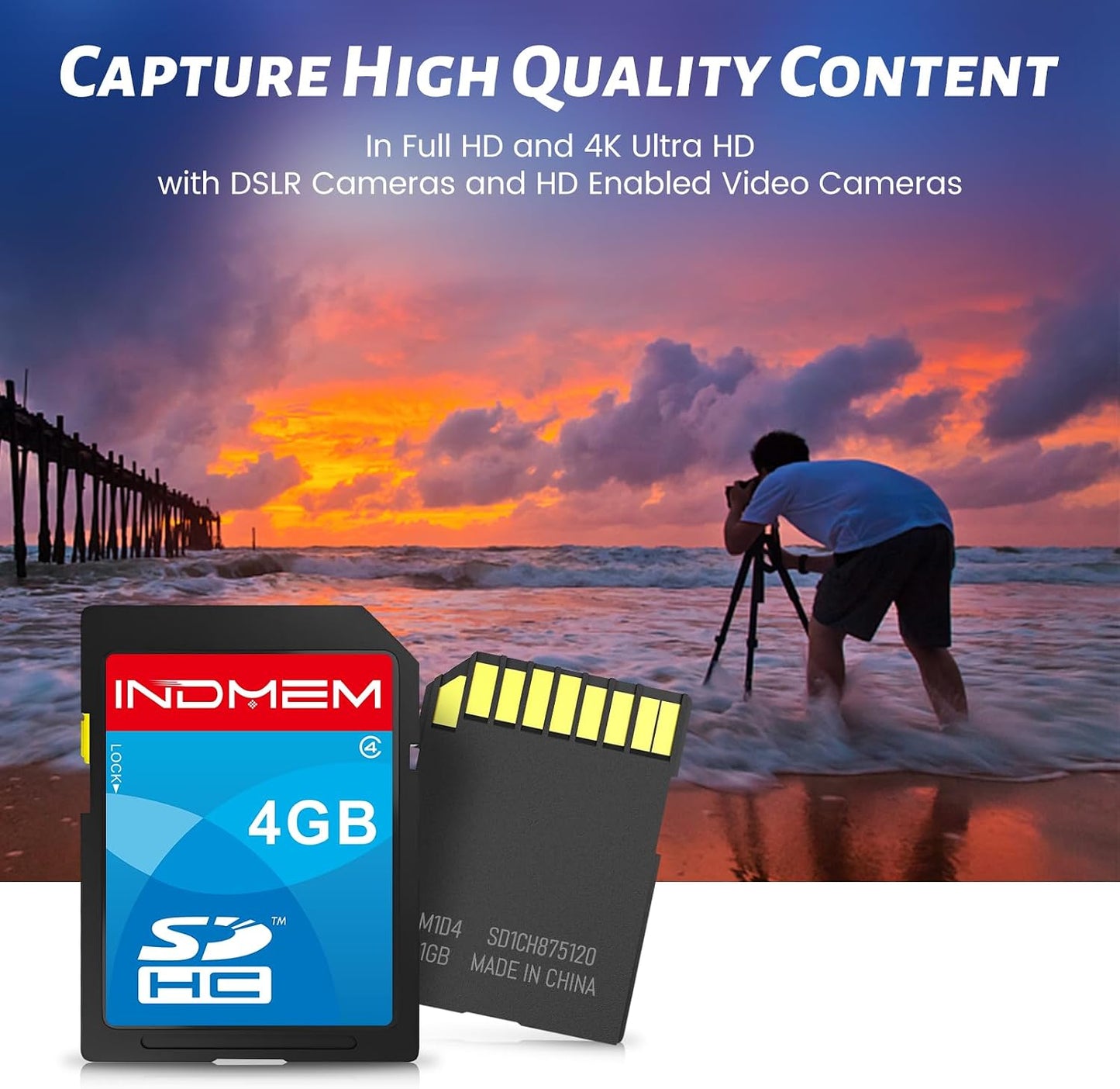 elecacc 4GB 3 Pack, 4 MLC SD Card Class Flash SDHC Memory Cards Stanard Secure Digital Cards Camera Cards