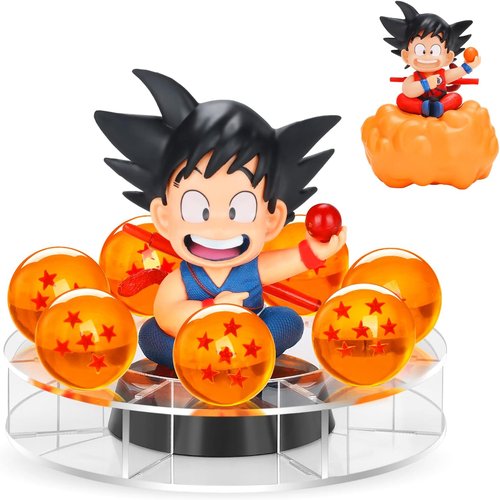 Lenporl DBZ Dragon Ball Action Figure - Goku with Crystal Stars & Transparent Base | Gift Box Included