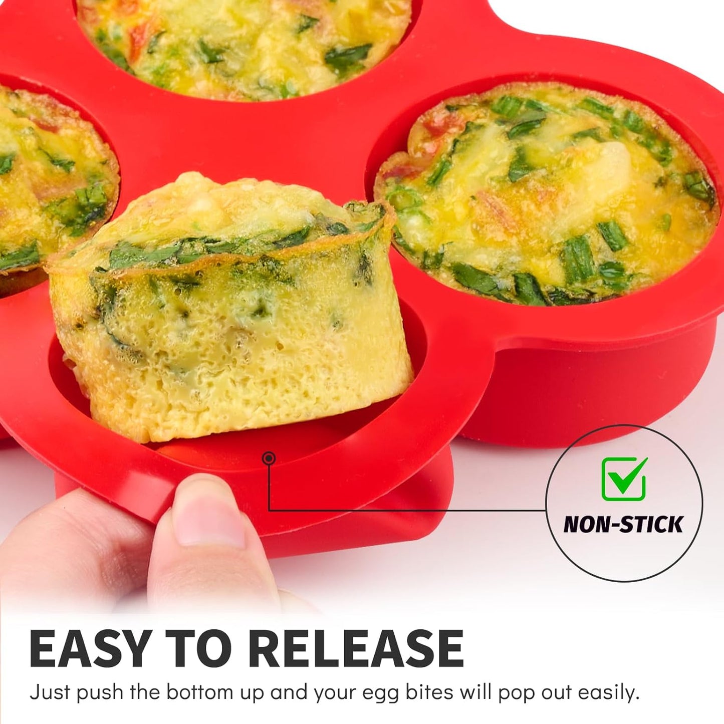 Puyeipt 2 Pack Air Fryer Egg Bite Molds - 4-Cup Silicone Baking Pans for Oven & Air Fryer