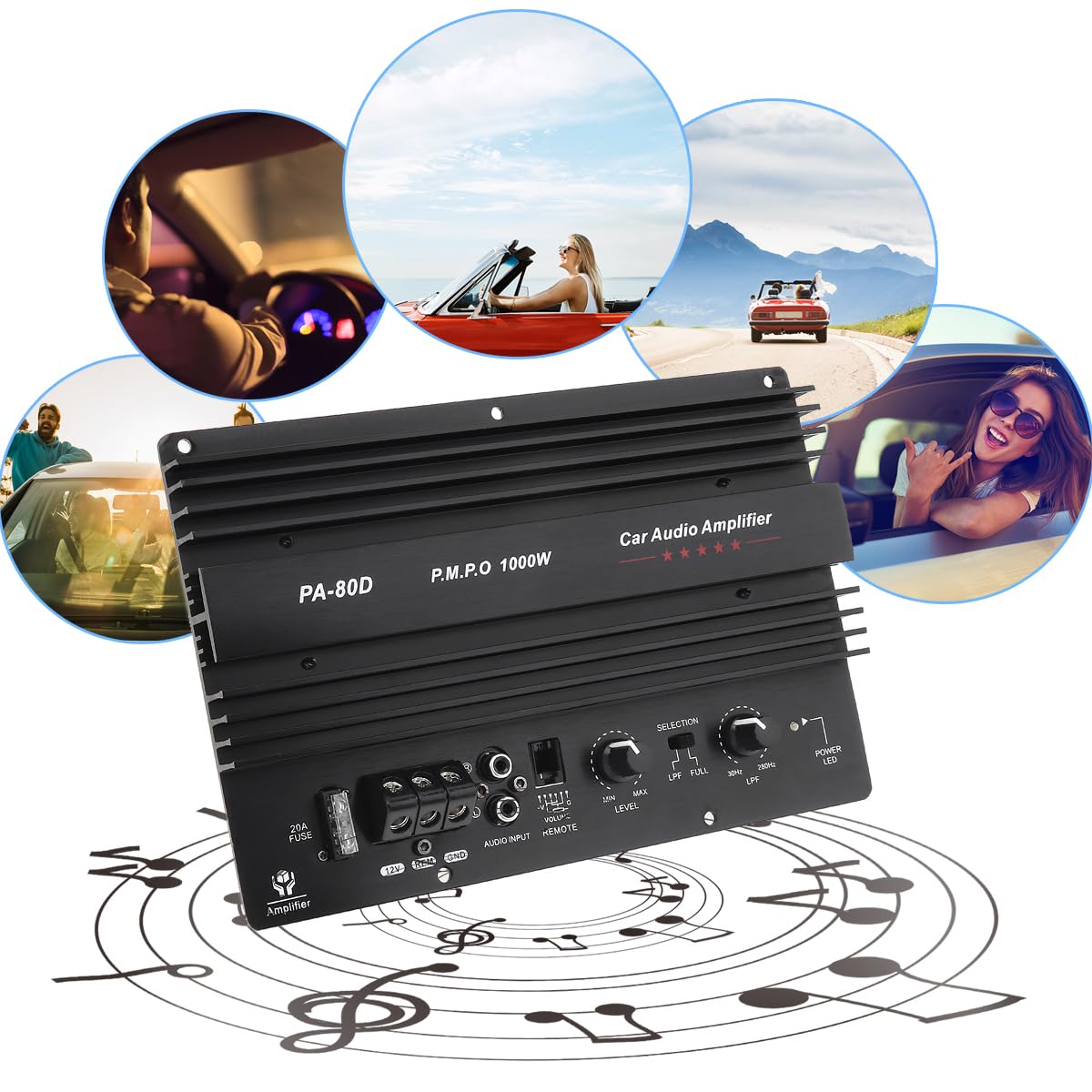 DriSentri 1000W 12V Car Amp Board, Car Audio Amplifier Board, High Power Amplifier Amp Board Powerful Bass Sub woofer