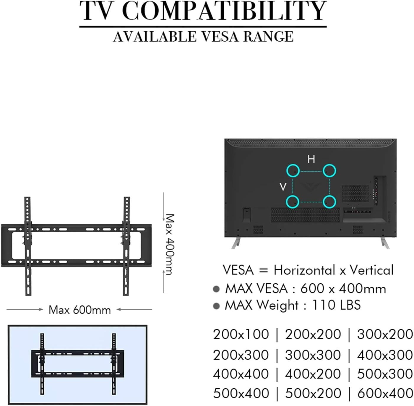 Generic 32-70" Wall Mount Bracket TV Stand with Spirit Level