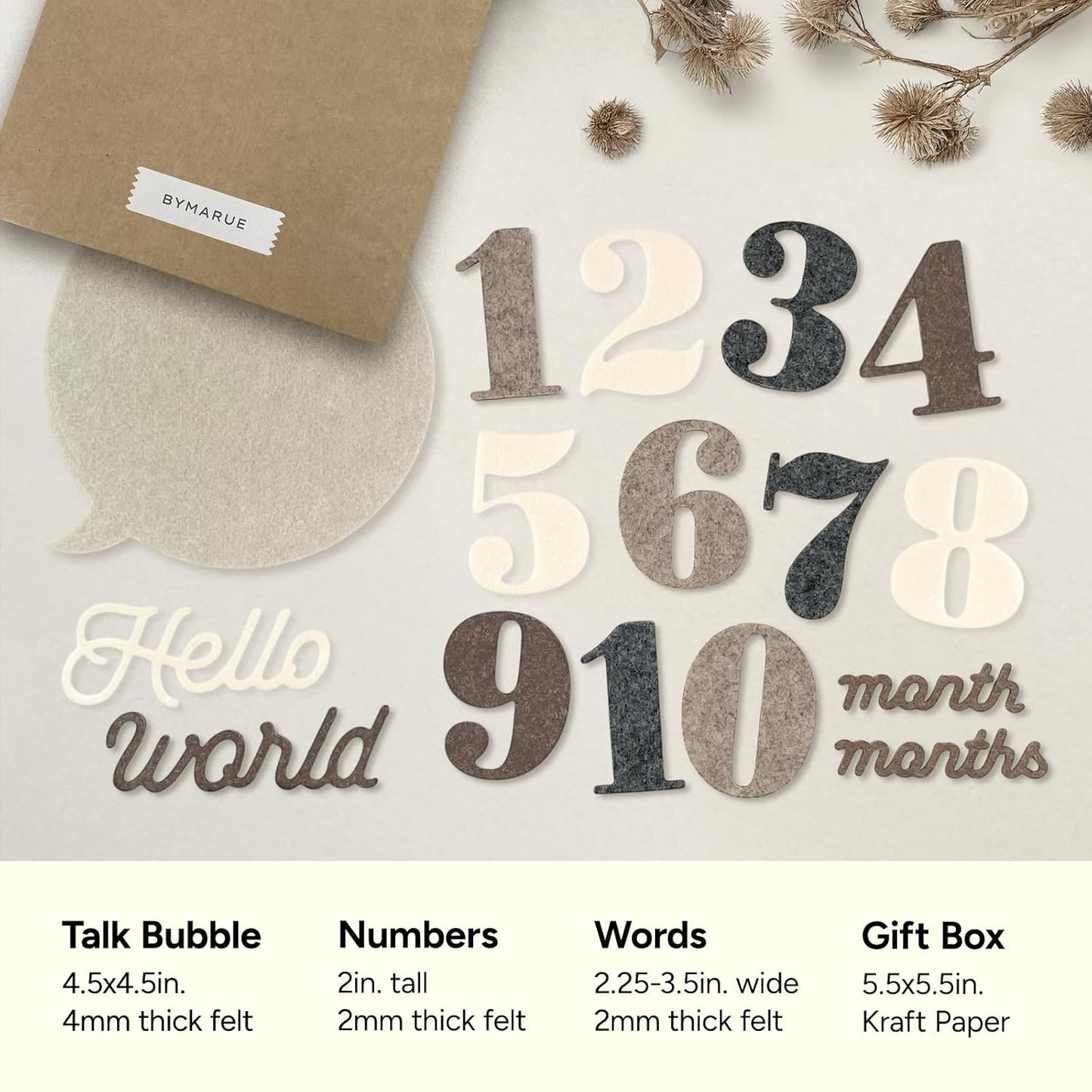 Felt Speech Bubble Baby Monthly Milestone Signs, First Year Baby Photo Prop | Birth Announcement, Growth Tracking