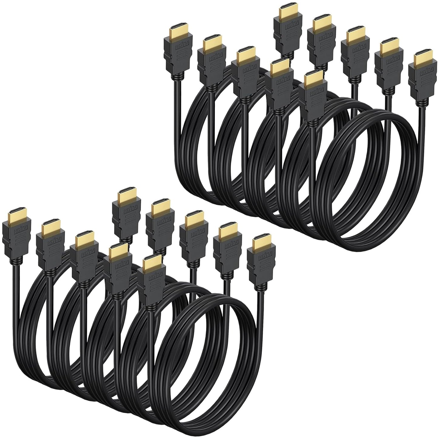 CEFOJQAO 4K 3.3 10-Pack, 2.0 120Hz CL3 2.2, 3D PS4/5, HDMI Cable FT Shielded HDMI TV Cord, Gold-Plated HDMI Male Cable