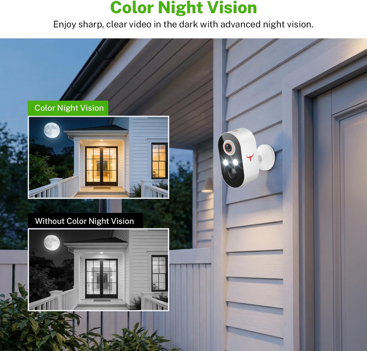 Wynoxian 1080P 2.4G 2-Way Wireless Security Camera Outdoor, Battery Powered, WiFi, Motion Detection, Audio, Cloud