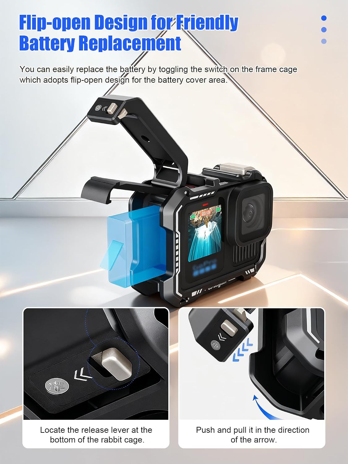 CHADWICK Insta360 2, Street Photography Handle for Ace Pro DJI Action Cameras & GoPro Hero Series Includes Adjustable