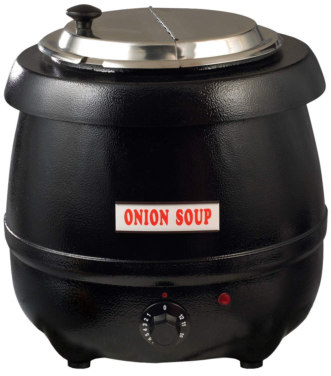 Winco Electric Soup Warmer, 10.5-Quart,Black & FW-S500 Commercial Portable Steam Table Food Warmer 120V 1200W,Stainless Steel,Large