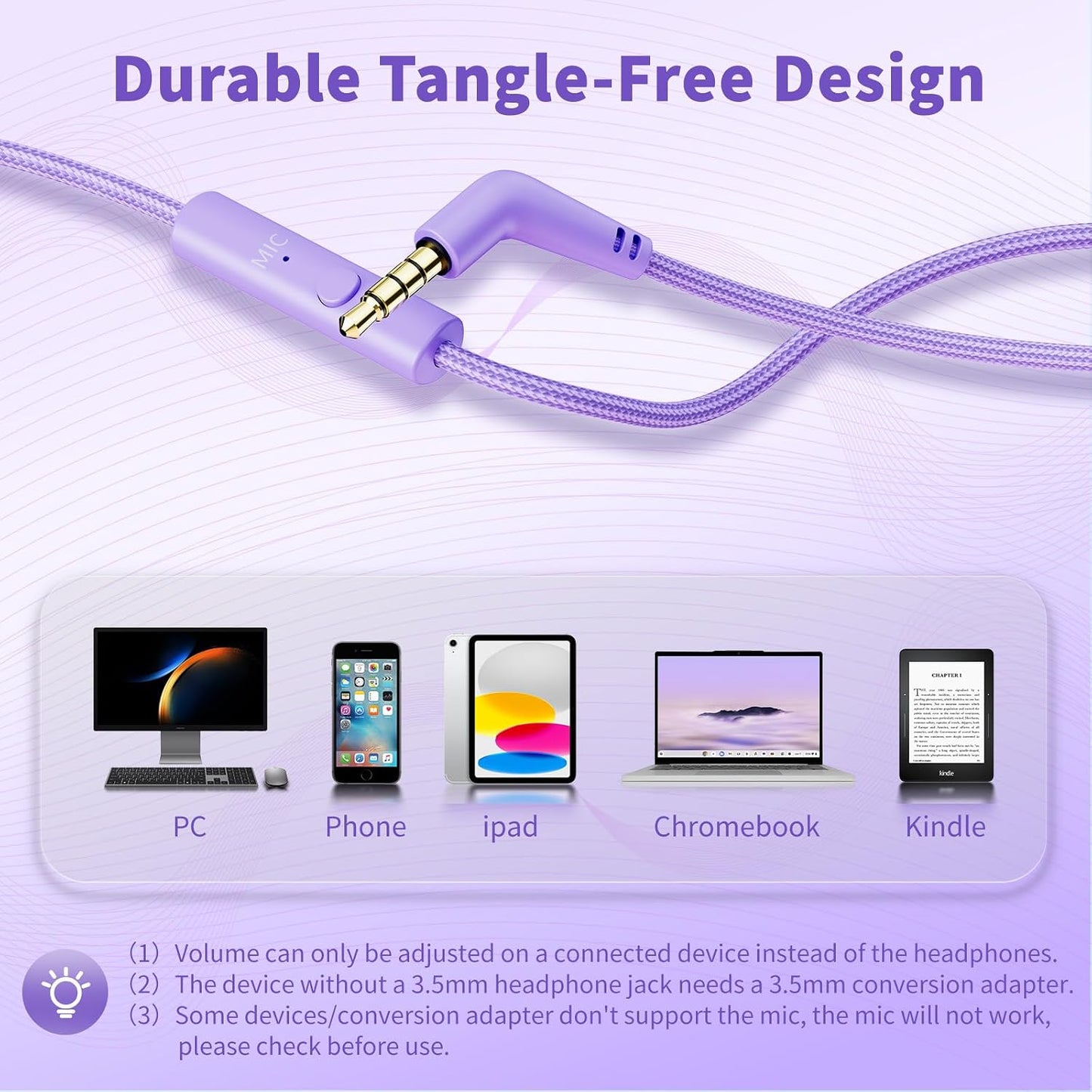 3.5mm 4.9ft MP3/4, Botesty Sound Headphones Wired with Microphone, Over Ear Foldable Plug in Headphones