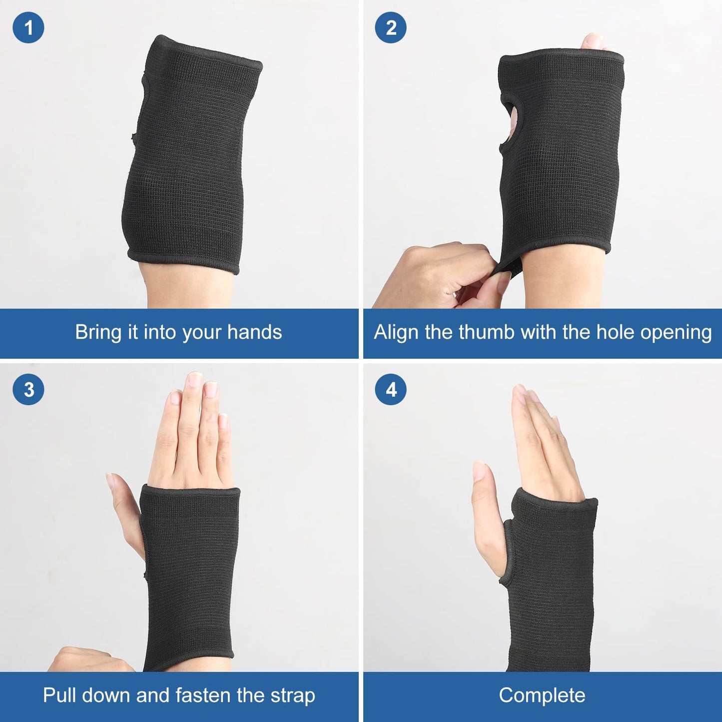 JUSDIQIR Palm Brace Wrist Support Sleeves (1 Pair), Everyday Use Wrist Brace, Compression Carpal Tunnel for Wrist Pain Relief, Fitness Gloves, Sports Glove, Wrist Brace for Men and Women (M, Black)