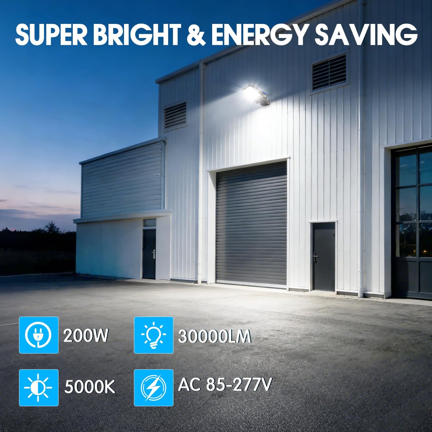 Dream Eeve 200W LED Parking Lot Lights Commercial Area Security Parking Lot Light with Dusk to Dawn 5000K 30000LM Trunnion Mount IP65 Waterproof 85-277V for Driveways