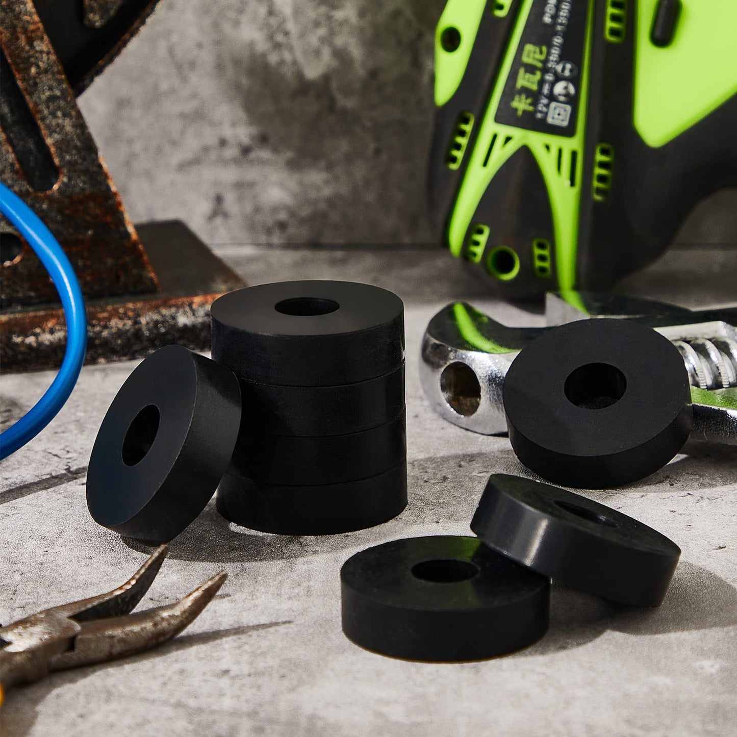 8 Pcs Rubber Isolation Pads Thick Rubber Washers 1.5 Inch OD 0.5 Inch ID 0.4'' Thick Mechanical Vibration Damping Pads Anti Vibration Isolation Isolator Washer