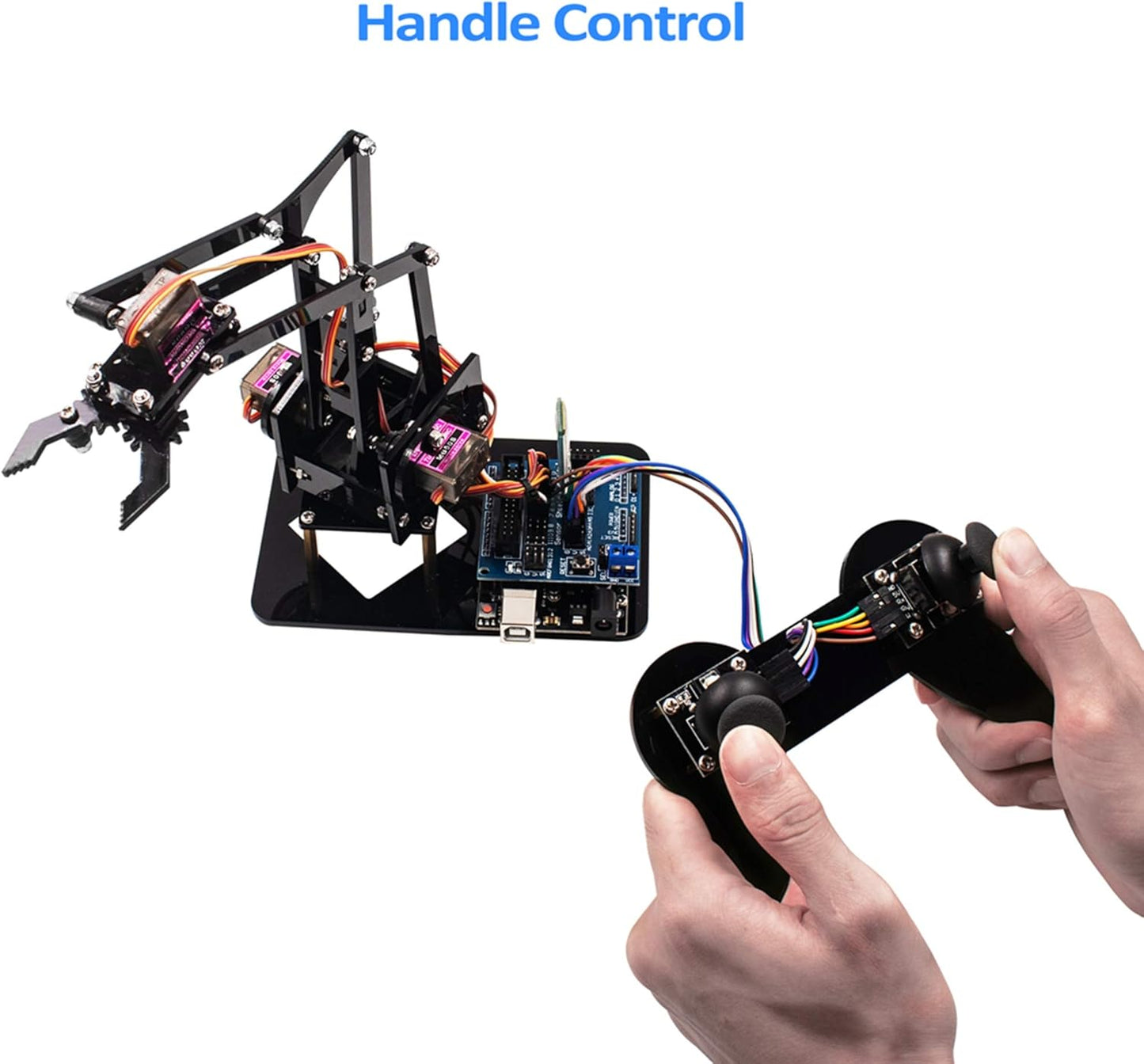 4DOF LAFVIN Acrylic Robot Mechanical Arm Claw Kit Compatible with Arduino IDE DIY Robot with CD Tutorial