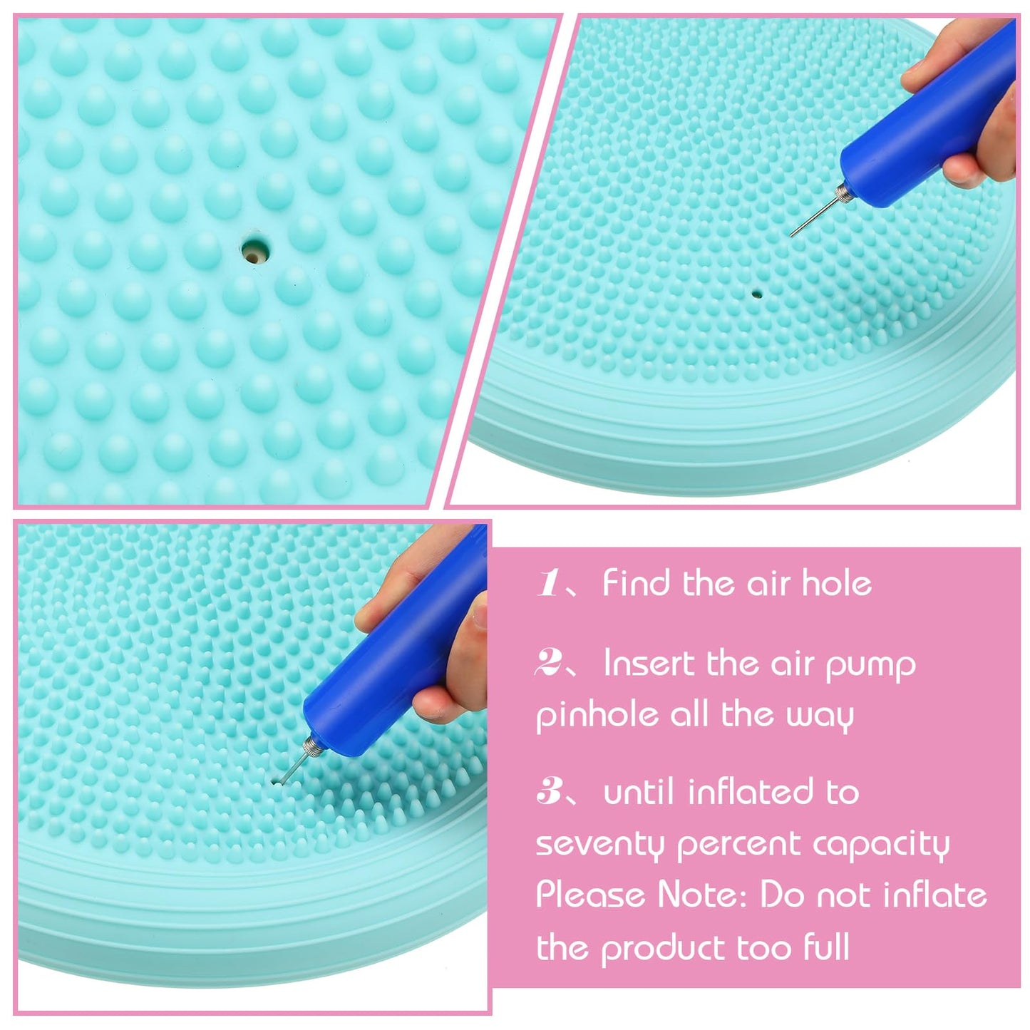 Libima 8 Pcs Wiggle Seat Inflated Wobble Cushion Sensory Seat Flexible Balance Board Balance Disc for Men Women Physical Exercise Improving Posture Home Office (Macaron Color)