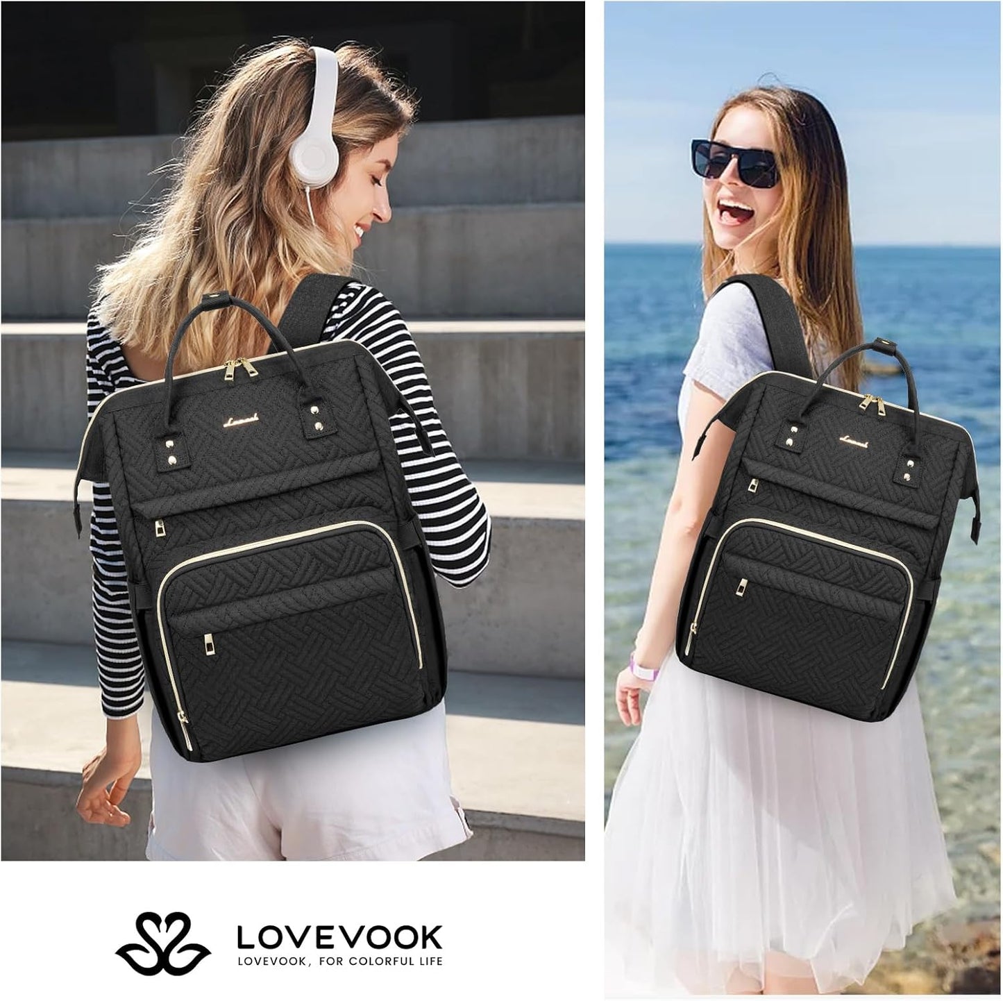 Backpack Women,15.6 Inch Backpack Backpack,Waterproof Pack LOVEVOOK Laptop for Professional Womens Travel Purse
