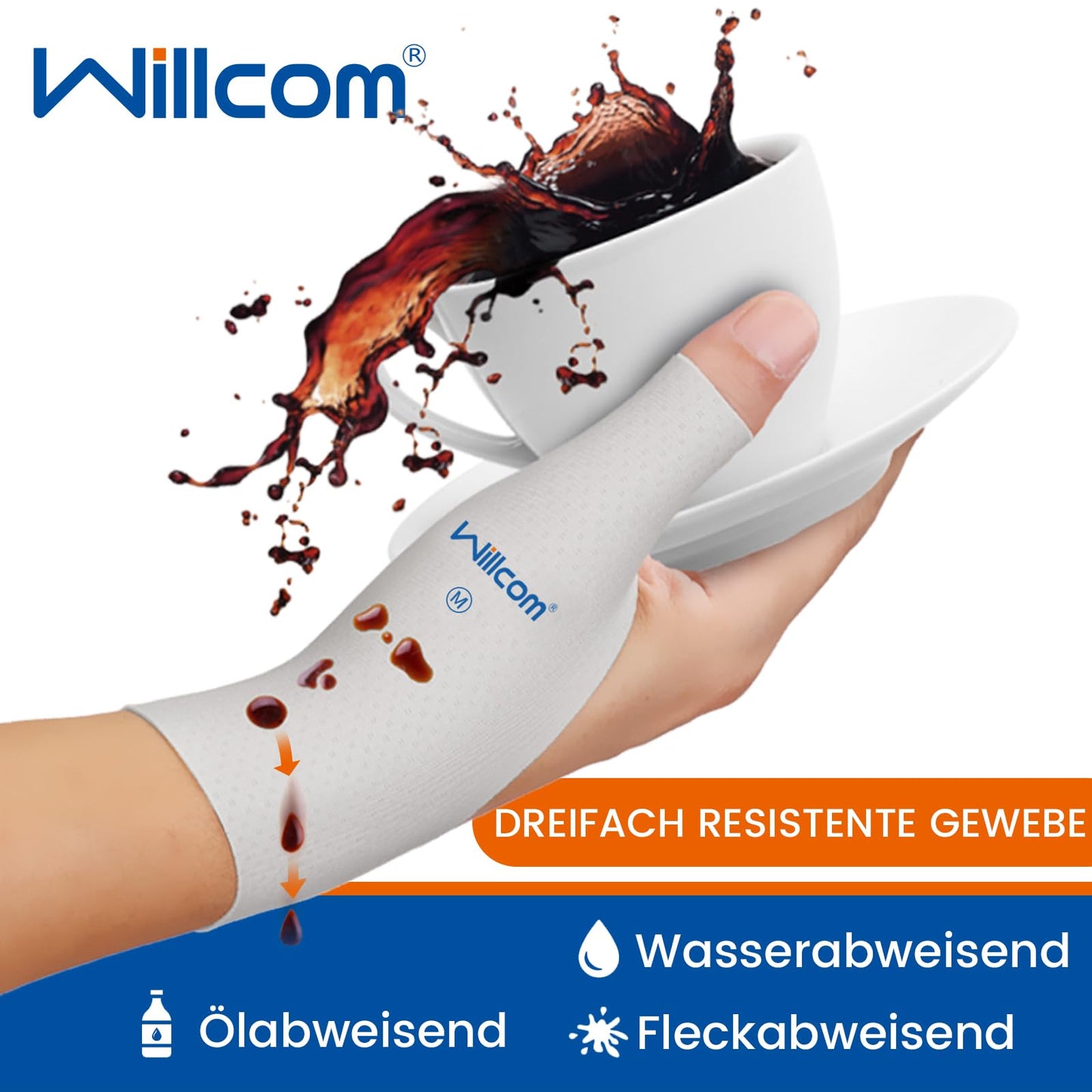 Willcom Thumb Wrist Brace Compression Sleeve (2 PCS) for Arthritis Pain Relief Protector Support, Soft Elastic Fabric Thumb Spica Splint Glove Liner for Women and Men -Fits Both Hands (Medium)