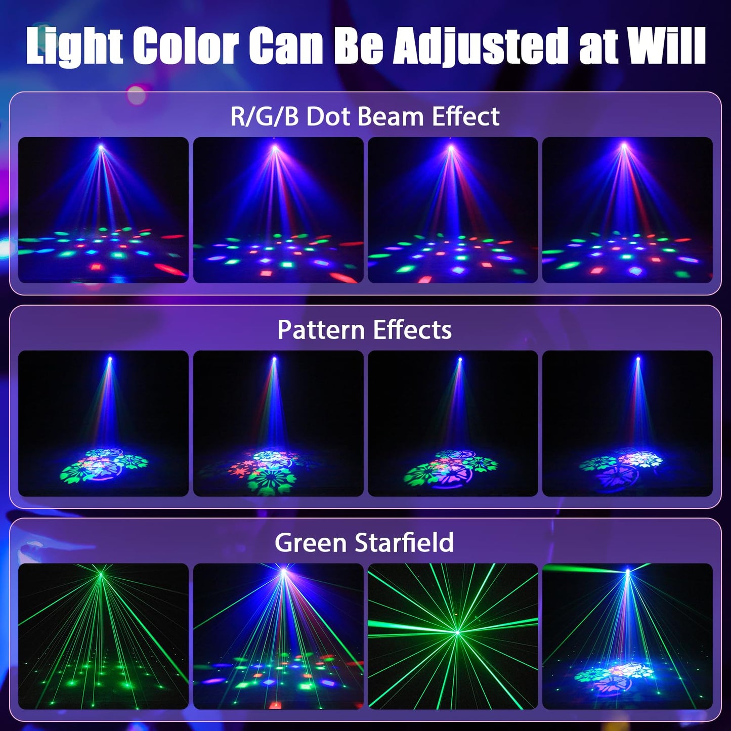 2PCS Compact 30W Stage Moving Head Light with Beam,GOBO Projection,Remote Control Sound Active & DMX512 Control 450° Pan/180° Tilt for DJ Party Home Theater Small Venues