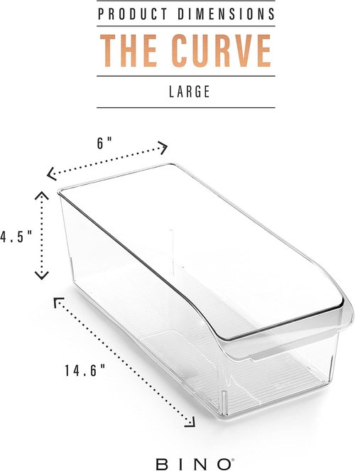 BINO Plastic Storage Bins - Large Multi-Use Fridge/Freezer Organizer | BPA-Free with Built-In Handle