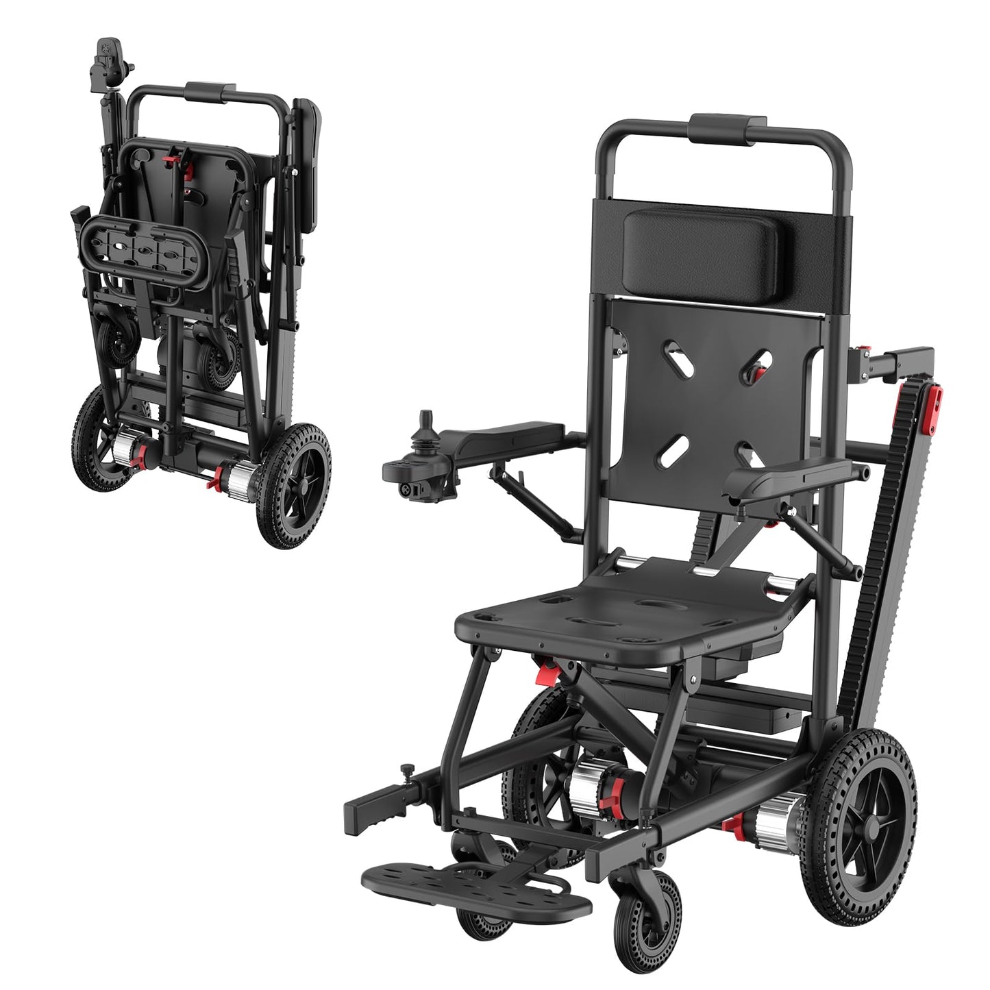 Foldable Electric Wheelchair for Seniors, All-Terrain Power Wheelchair with 15-Mile Long Range, 620W Powerful Motor Portable Lightweight Mobility Chair with 12" Puncture-Proof Tires No Installation