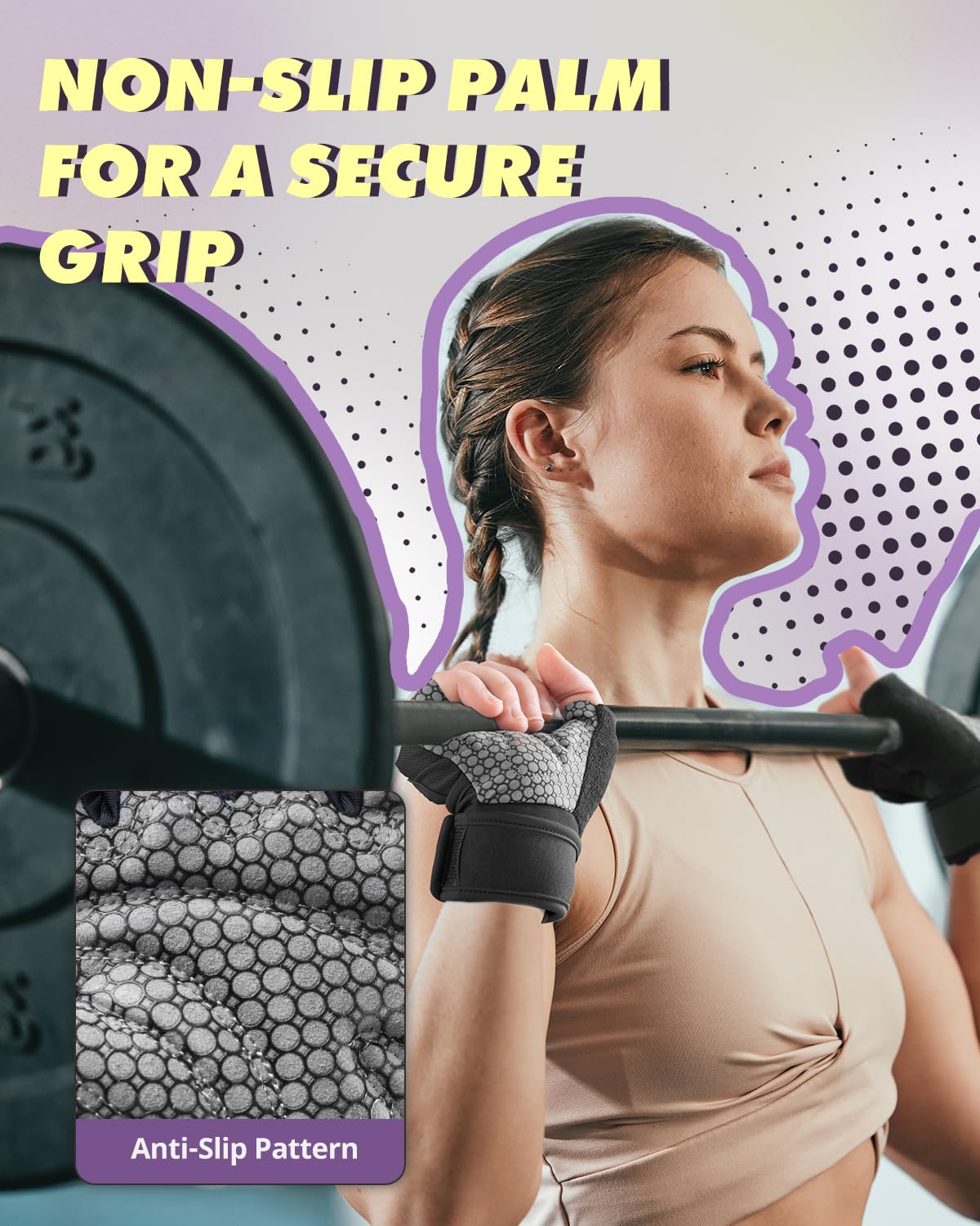 Trideer Weight Lifting Gloves for Women Men with Wrist Support, Workout Gloves Women Full Palm Protection for Gym Training, Fitness, Weightlifting & Pull Ups