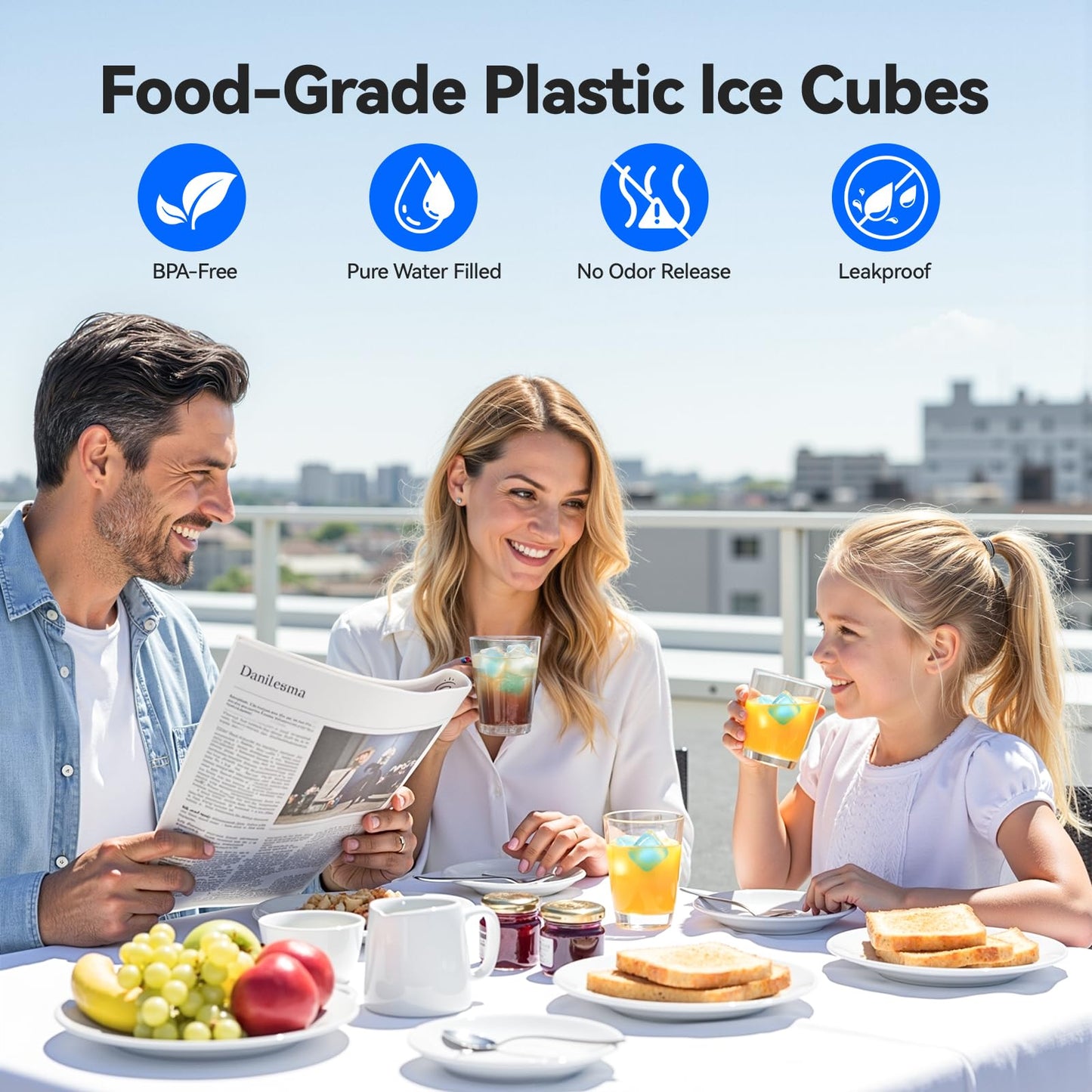 Nilpferd 360 Pack Reusable Ice Cubes for Drinks, BPA-Free Ice Packs for Lunch Boxes, Coolers, Refreezable Plastic Ice Cubes Without Diluting Drinks for Party Hosts & Outdoor Ice Baths Enthusiasts
