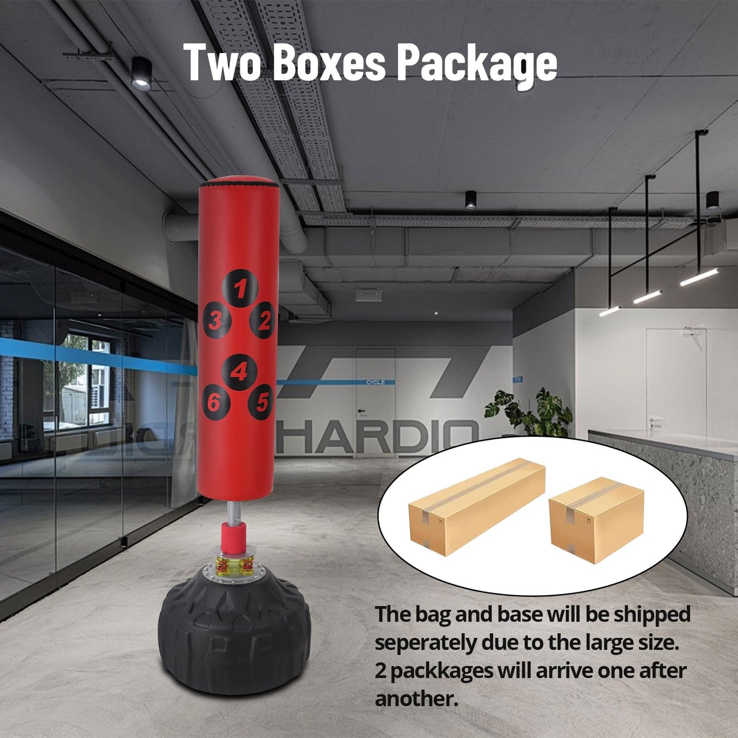 Towallmark Punching Bag with Stand - 70inch, 203lbs Bearing, Freestanding Heavy Boxing Bag for Adult Youth