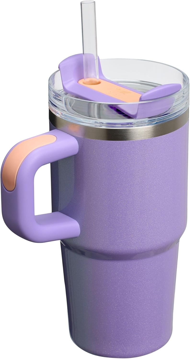 STANLEY Quencher H2.0 Tumbler - 20 oz Insulated Stainless Steel with Handle & Straw | Periwinkle Shimmer