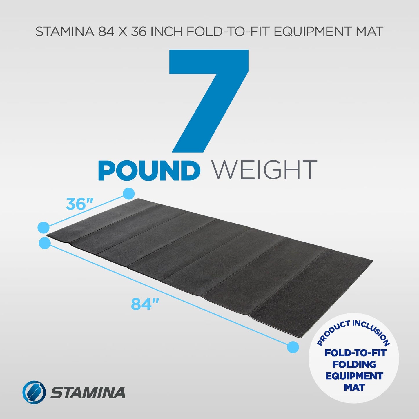 Stamina Fold-to-Fit Folding Equipment Mat (84-Inch by 36-Inch), Black