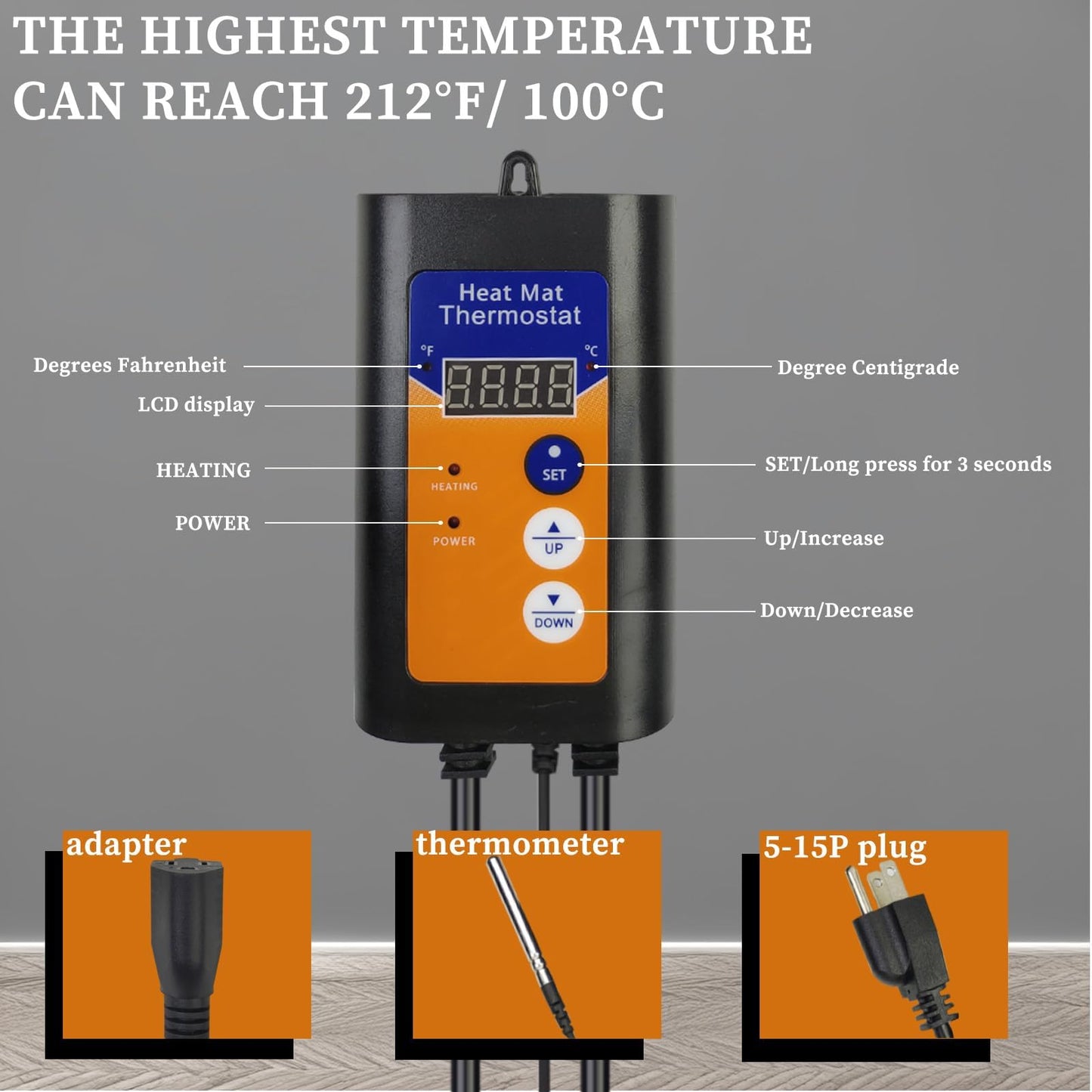 LASTINGCAPE 1800W Titanium Fully Submersible, Portable Baptistry & Hot Tub Immersion Water Heater with GFCI, Temp Control for Baptismal, Bathtubs, Swimming Pool, Above Ground Pool & Inflatable Pool