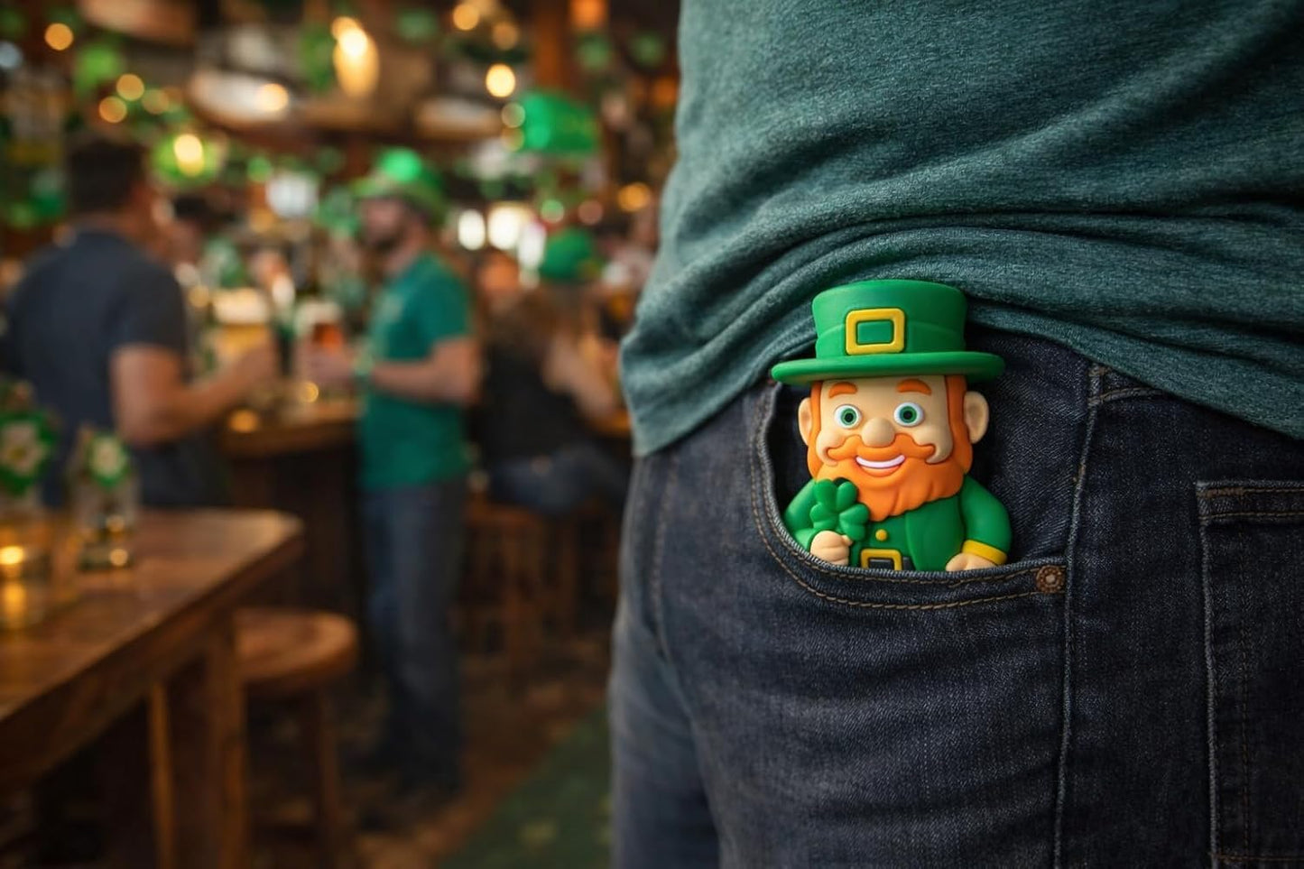 Westmon Works Lucky Irish Leprechaun Figurine - Pocket-Sized Good Luck Charm Keepsake | Durable PVC for Desk or Carrying