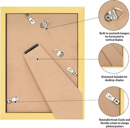 LaVie Home 4x6 Picture Frame - Elegant Gold Frame with HD Plexiglas for Vertical/Horizontal Display