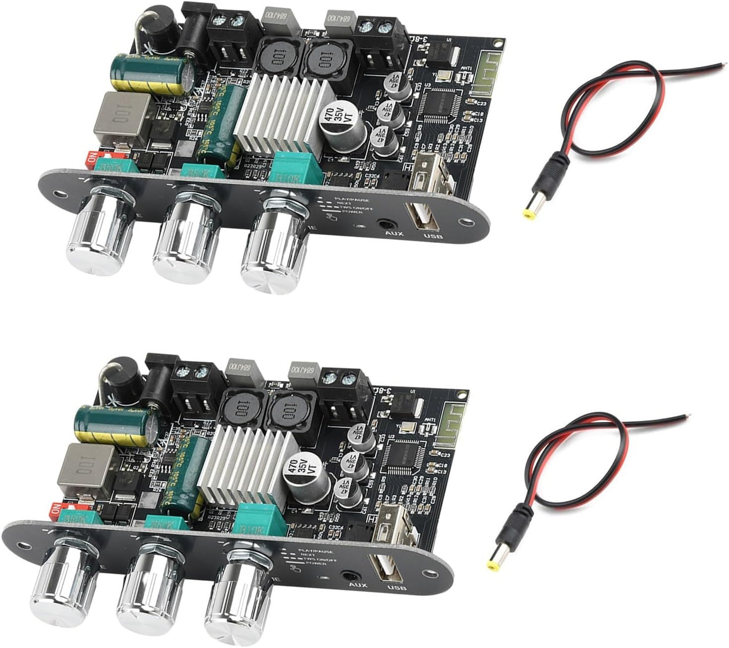 2-Pack ZK-1001U TWS,100W 9-24V Mono Bluetooth AMP Board with Vehicle Amplifier Input Wide Voltage Home Audio Amplifier